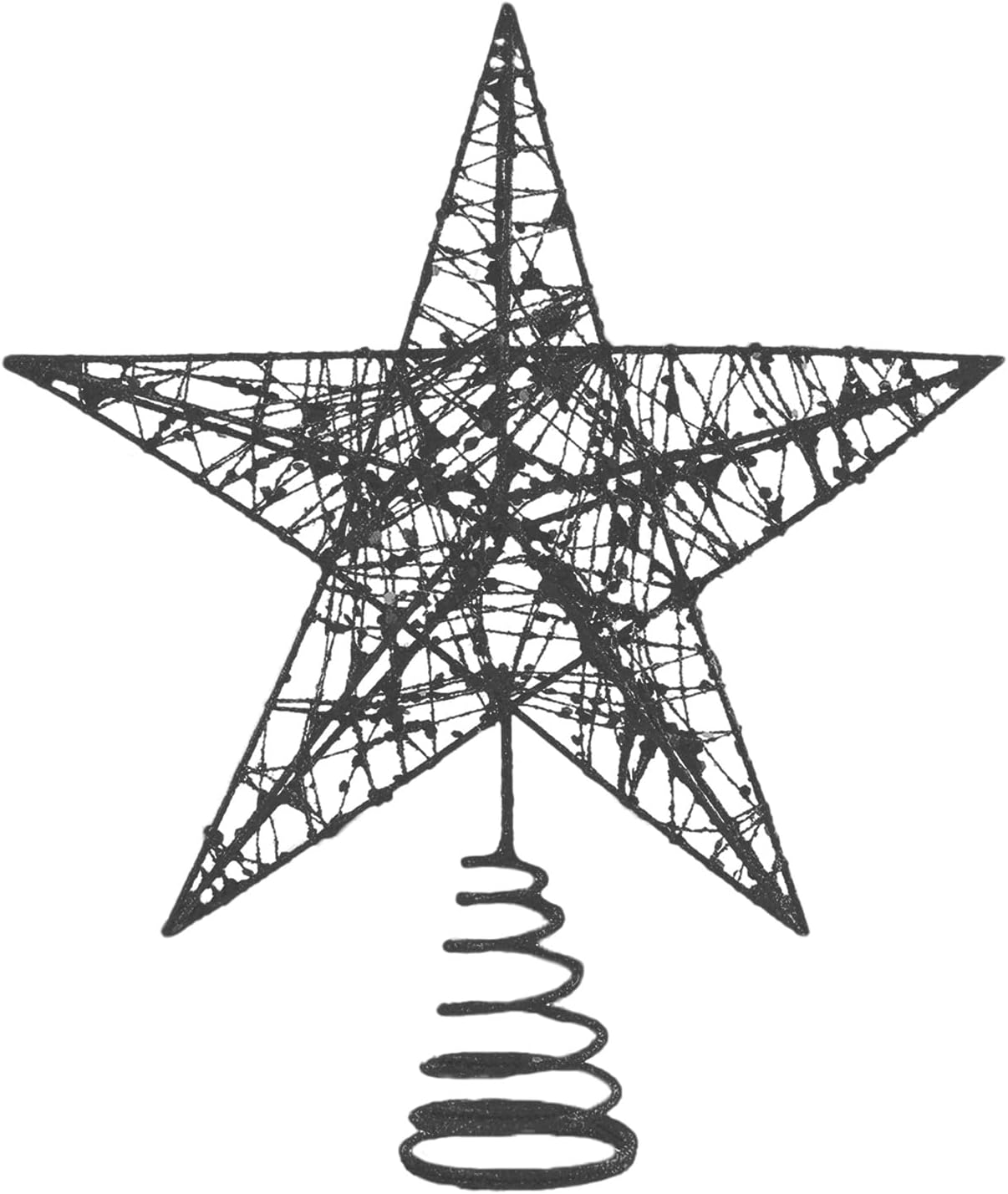 Christmas Tree Topper – Glitter Gold Hollow Star for Xmas Tree Decoration, Sparkling Treetop Ornament for Holiday Decor