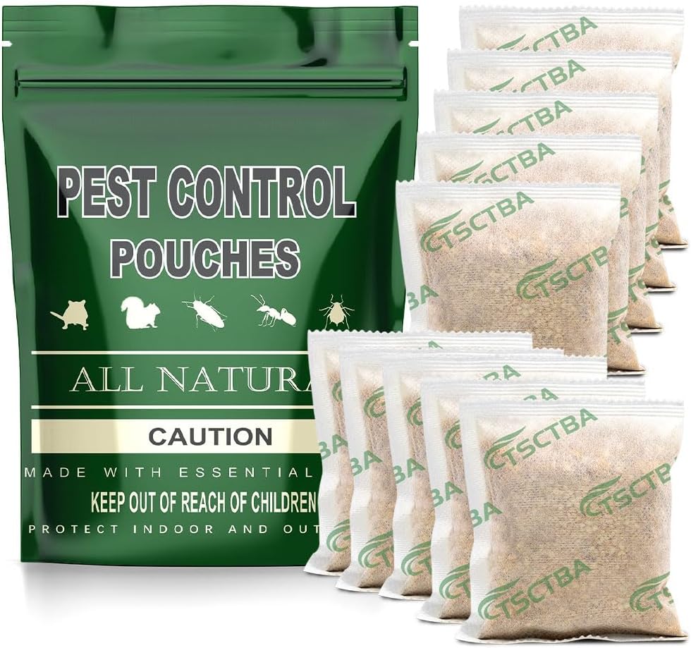 Pest Control Pouches, Mice Repellent Indoor, Rodent Repellent, Mouse Repellent, Mouse Deterrents, Rat Repellent for House,Roach,Spider,Roach,Ant,Mosquito,Silverfish and Lizard Repellent- 8P