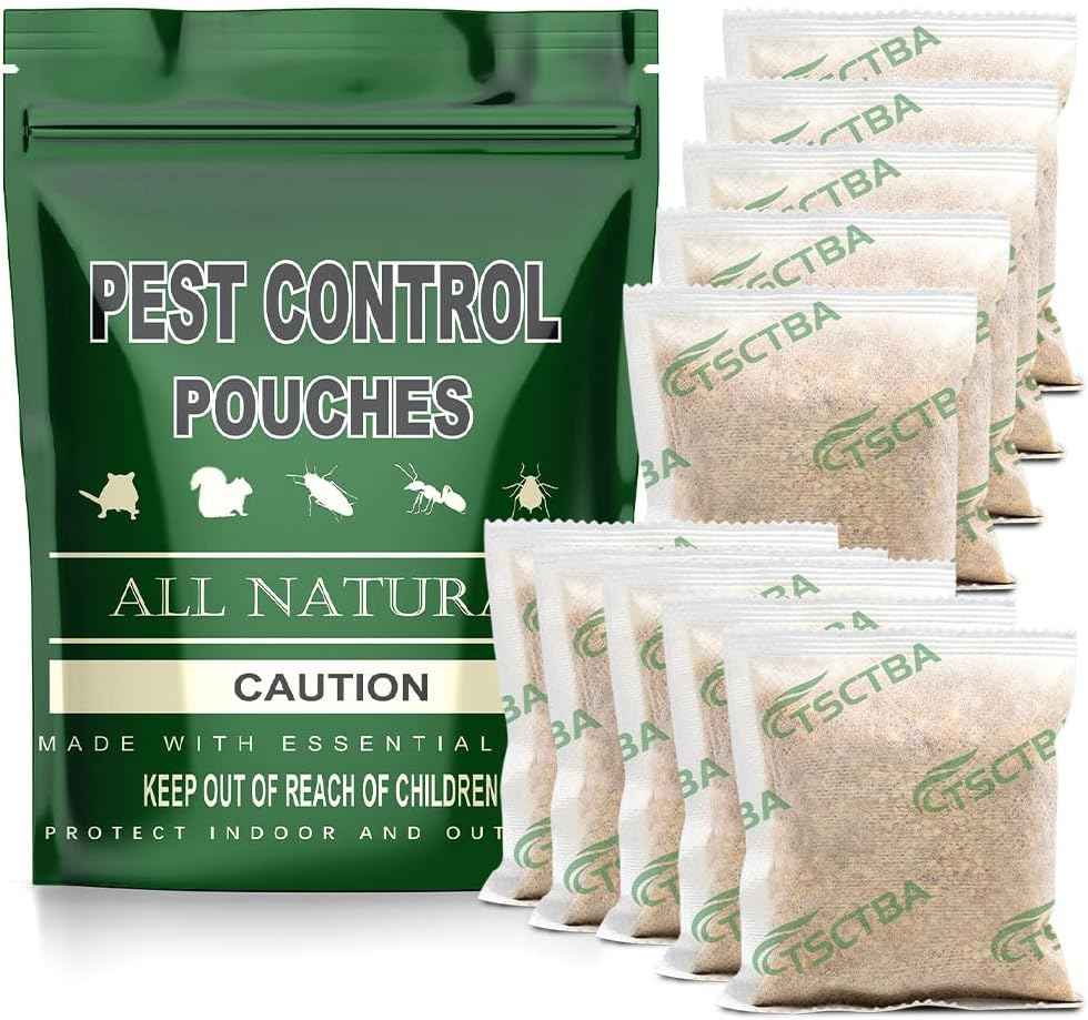 Pest Control Pouches, Mice Repellent Indoor, Rodent Repellent, Mouse Repellent, Mouse Deterrents, Rat Repellent for House,Roach,Spider,Roach,Ant,Mosquito,Silverfish and Lizard Repellent- 8P