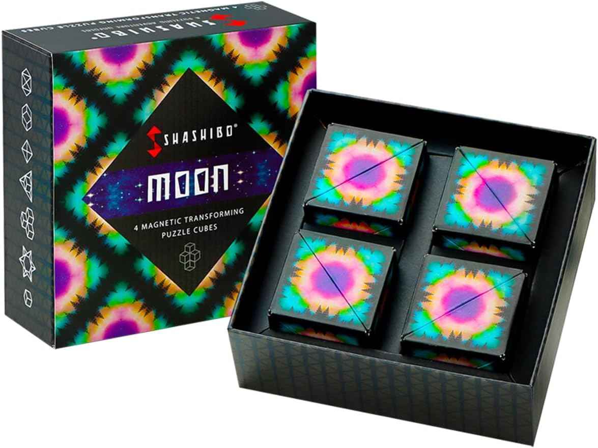 Shashibo Shape Shifting Box - Award-Winning Fidget Toy w/ 36 Rare Earth Magnets - Fidget Cube Transforms Into Over 70 Shapes, Sensory Toy Gift for Kids, Teens, and Adults (Spaced Out)