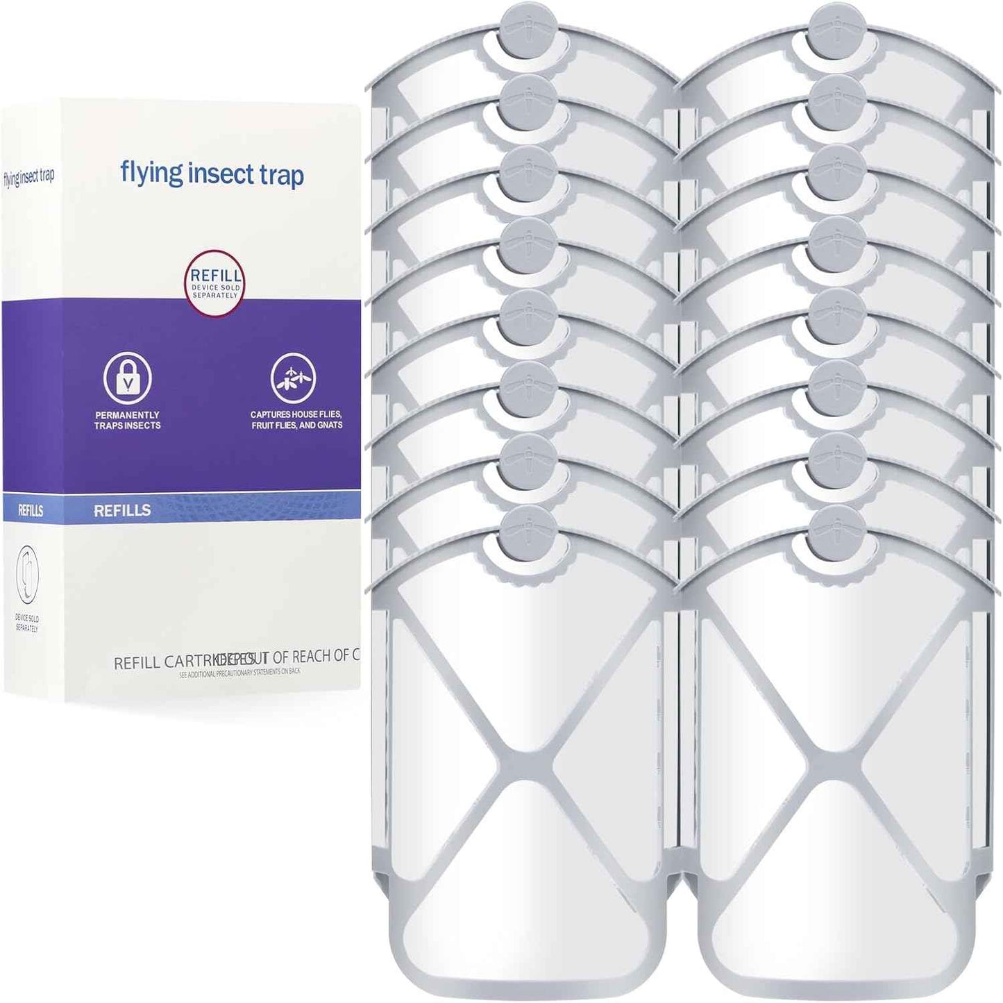 2 Flying Insect Traps & 2 Cartridges - Compatible with ZEVOM364A Refill - Plug in Fruit Fly Trap for Indoor - Bug Catcher for Gnats, House & Fruit Flies - Use in Any Room (2 Device & 2 Cartridges)