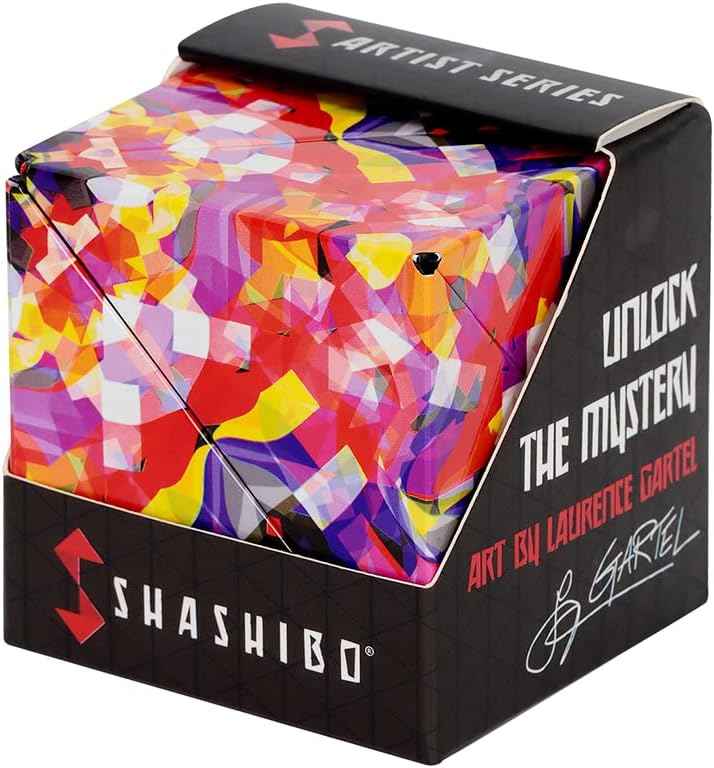 Shashibo Shape Shifting Box - Award-Winning Fidget Toy w/ 36 Rare Earth Magnets - Fidget Cube Transforms Into Over 70 Shapes, Sensory Toy Gift for Kids, Teens, and Adults (Spaced Out)