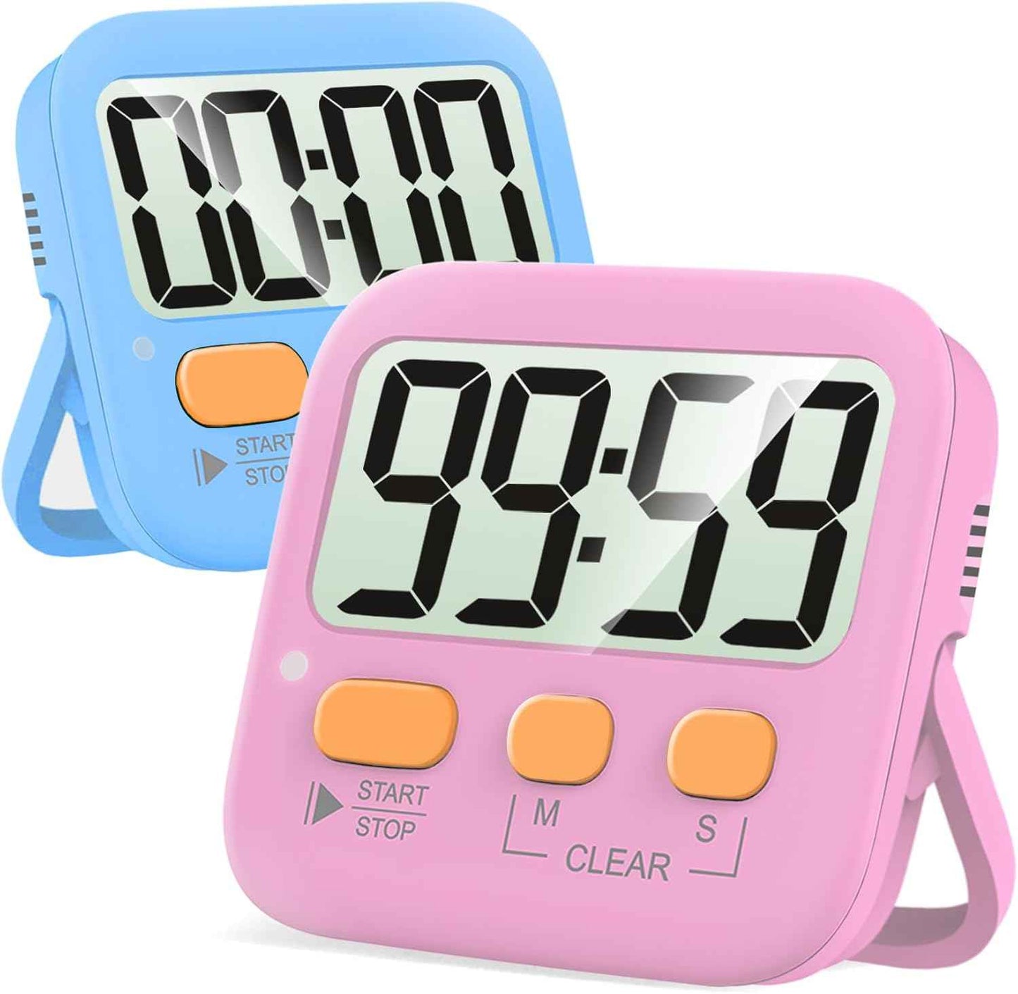 Antonki 2 Pack Digital Timer for Kids, Magnetic Countdown Kitchen Timers for Cooking, Egg, Classroom, Teacher, Exercise, Study, Oven - Battery Included