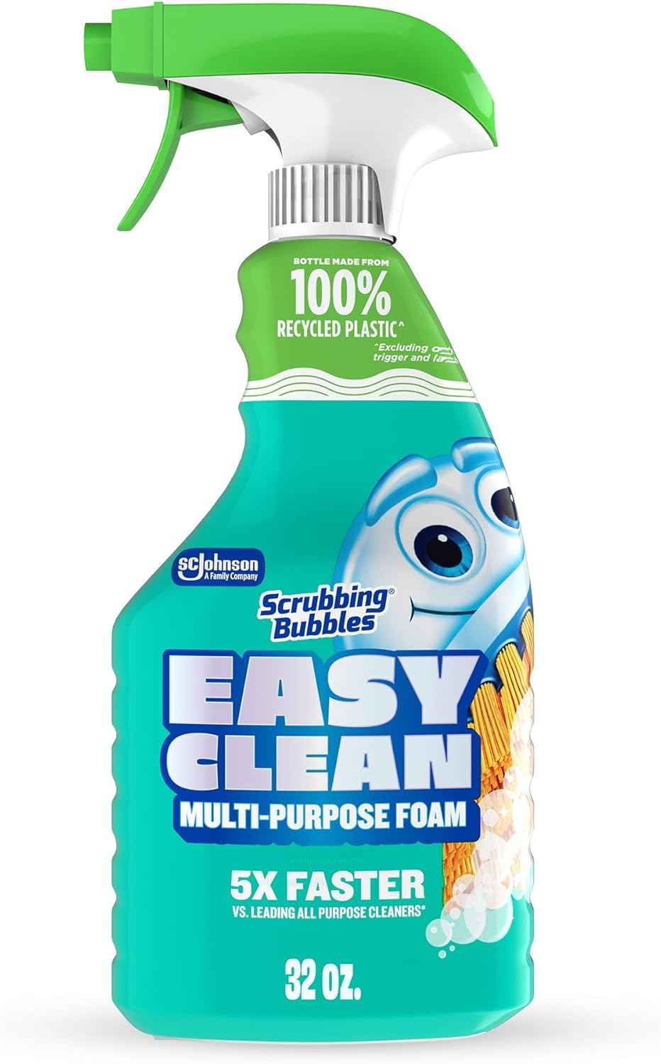 Scrubbing Bubbles Easy Clean Foaming Multipurpose Bleach-Free Bathroom Cleaner, Fast-Acting Foam Cleans Limescale, Dirt and Grime on Showers, Sinks, Toilets, Tiles, Counters, & More, 32oz Spray