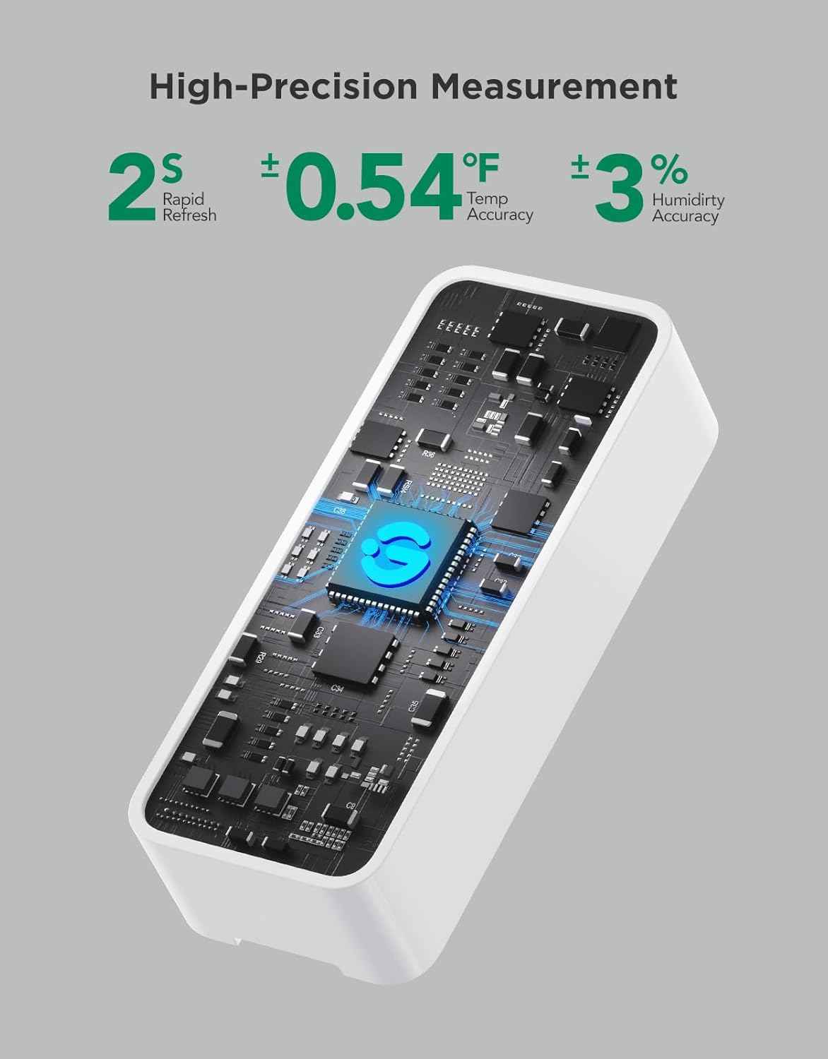 GoveeLife 2.0 WiFi Hygrometer Thermometer 6 Pack, Smart Humidity Temperature Sensor with App Notifications, Temperature Humidity for Bedroom, Wine Cellar, BasementsοΌOnly Support 2.4G Wi-FiοΌ