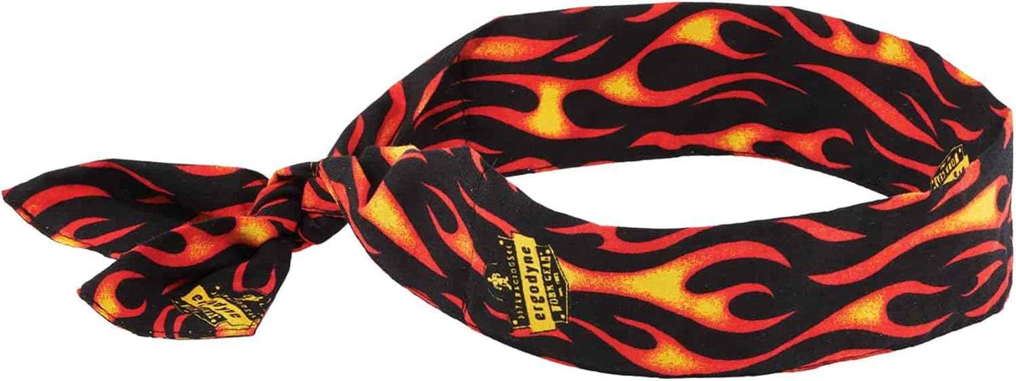 Ergodyne Chill Its 6700 Cooling Bandana, Evaporative Polymer Crystals for Cooling Relief, Tie for Adjustable Fit, Blue