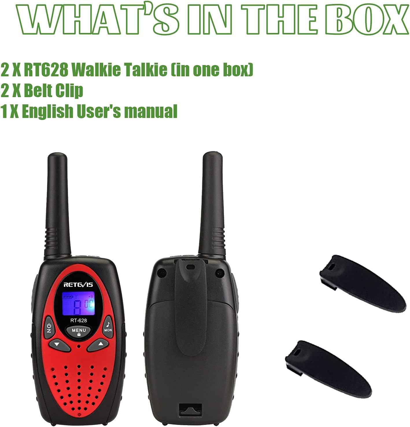 Retevis RT628 Walkie Talkies for Kids,Toys Gifts for 6-12 Years Old Boys Girls,Long Range 2 Way Radio 22CH VOX,Birthday Gift,Family Walkie Talkie for Camping Hiking Indoor Outdoor
