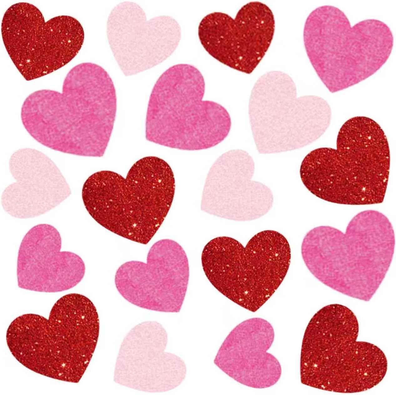 9 Sheets Valentines Day Window Clings Decoration, Glitter Heart Stickers Decor for Galentine's Day, Red Pink Decals for Home, Office, Classroom, Glass Doors