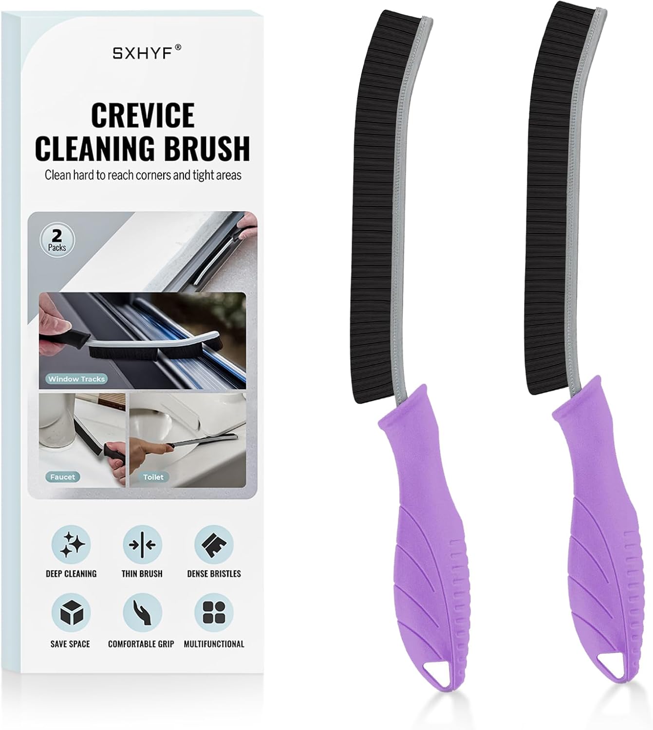SXhyf Crevice Cleaning Brush – Hard Bristle Grout Scrub Brush for Bathroom, Kitchen & Household Cleaning