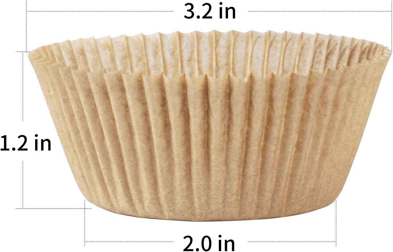 Caperci Standard Natural Cupcake Liners 500 Count, No Smell, Grease-Proof Paper Muffin Liners, Food-grade Baking Cups for Cupcakes, Muffins, Nuts