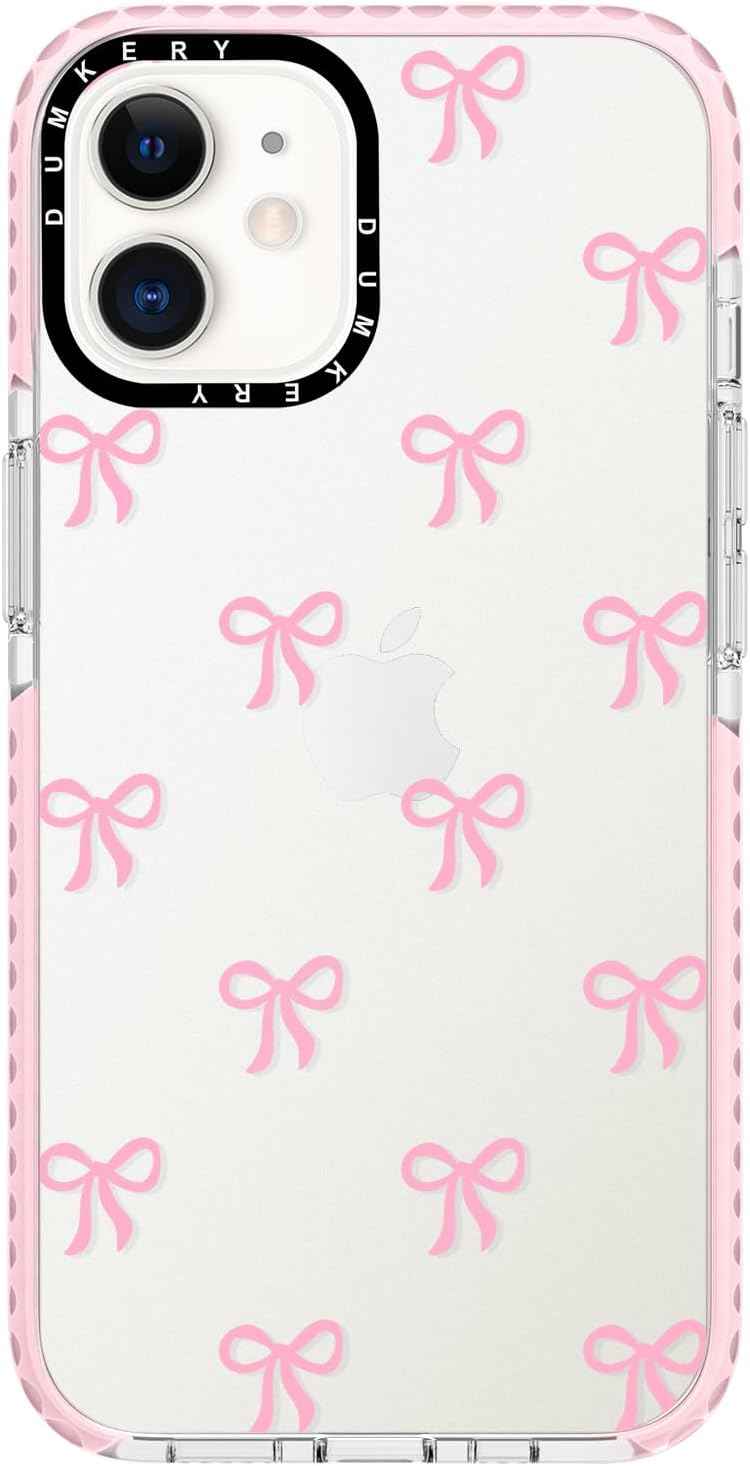 Girly Phone Case Compatible with iPhone 17 Pro Max, Cute Bow Aesthetic Pattern Print Cases, Soft TPU Anti Yellowing, Anti Shock Cover for Girls Women Pink
