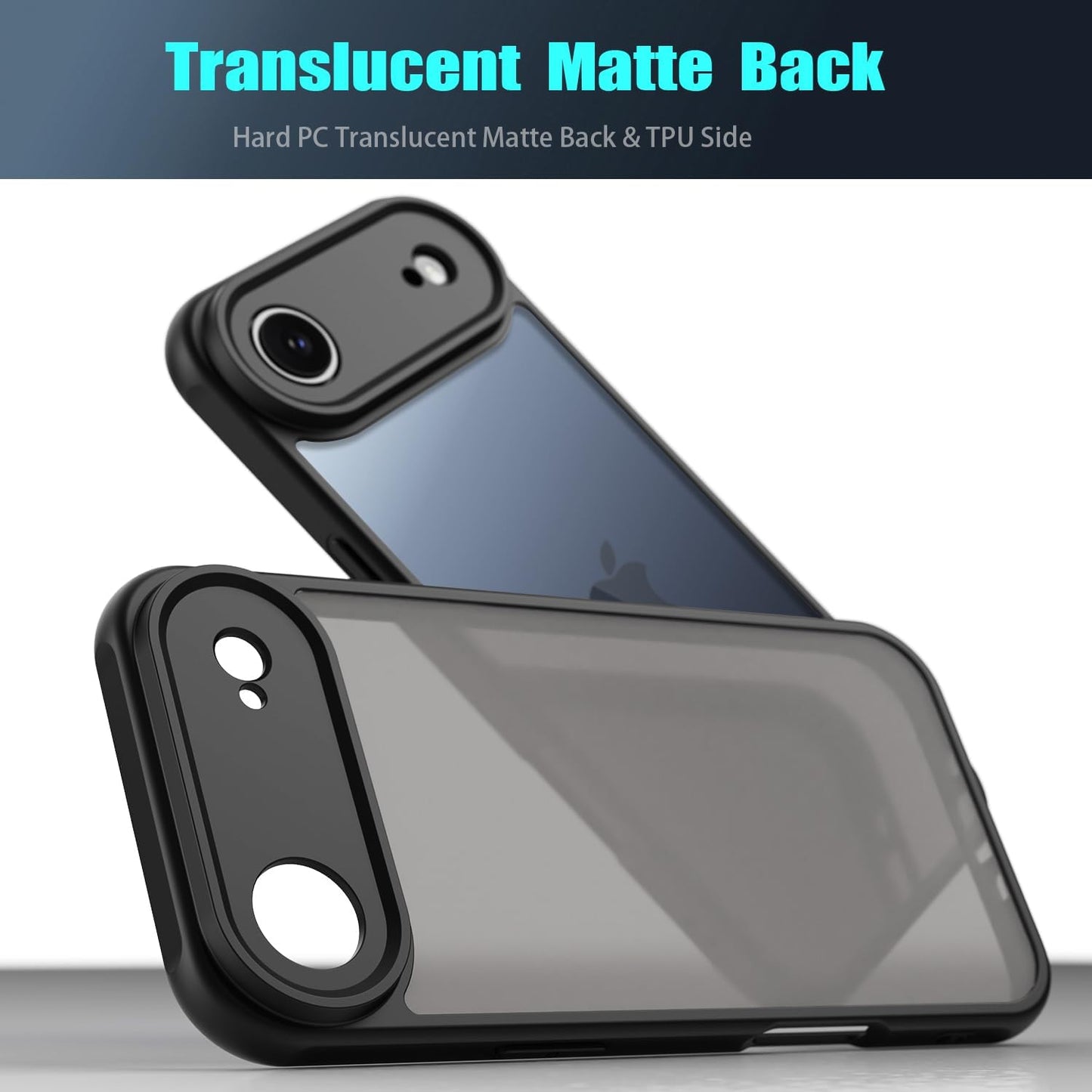 for iPhone Air Case, Thin Anti-Scratch PC Matte Translucent Back & Flexible TPU Shockproof Protection Phone Cover case for Apple iphoneAir 6.5" (Black)