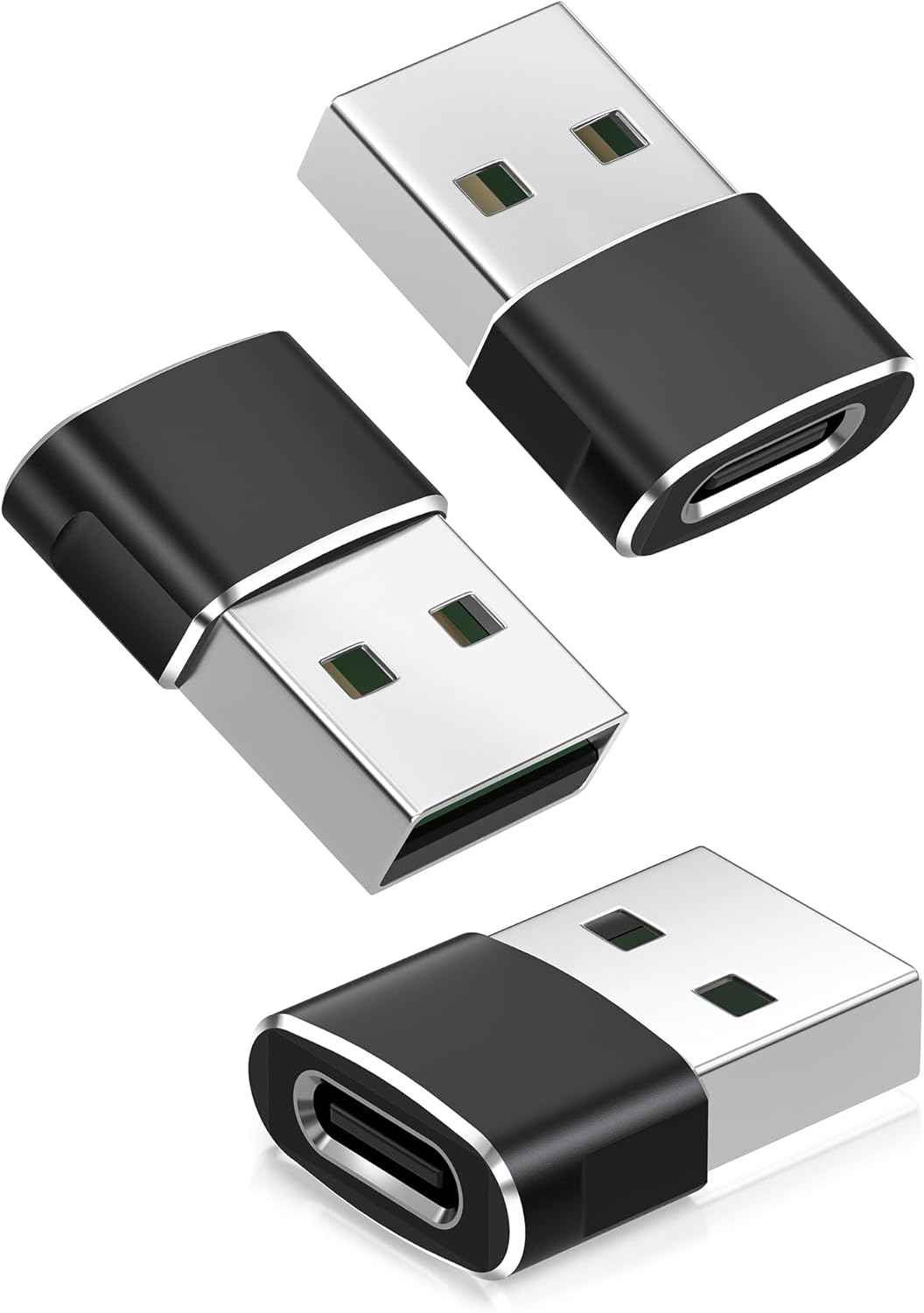 Basesailor USB to USB C Adapter,USBC Female to USB A Male Adapter,Type C Converter Charger for iPhone 17 Pro Max,16 15,Apple Watch iWatch S11 S10 SE,AirPods 3,iPad mini Air,Samsung Galaxy S25,Gray