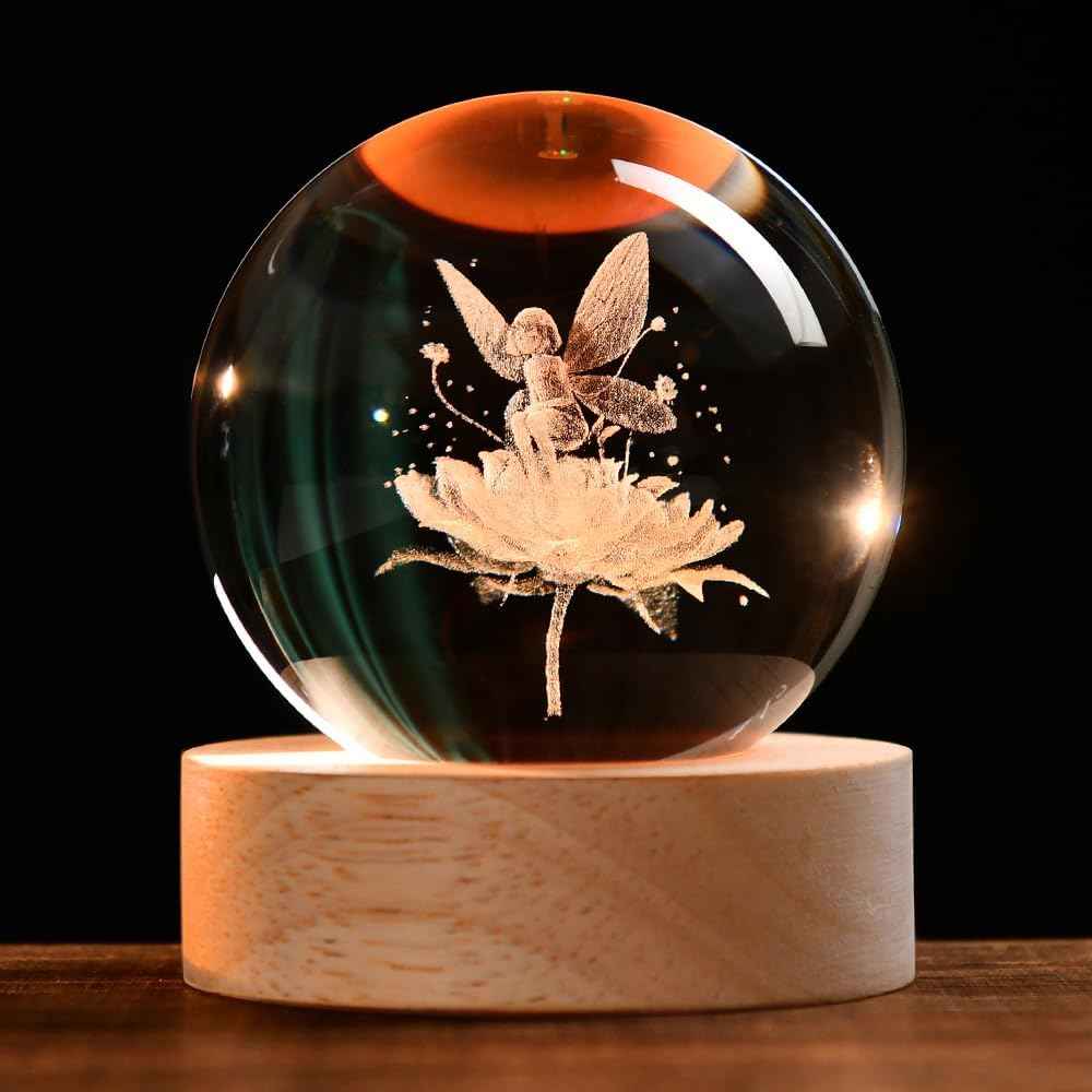 3D Couple Crystal Ball Love Gifts for Her Valentine's Gifts for Women 60mm Glass Romantic Gift for Wife Globe Decor Love Gifts Anniversary Christmas Birthday Gifts