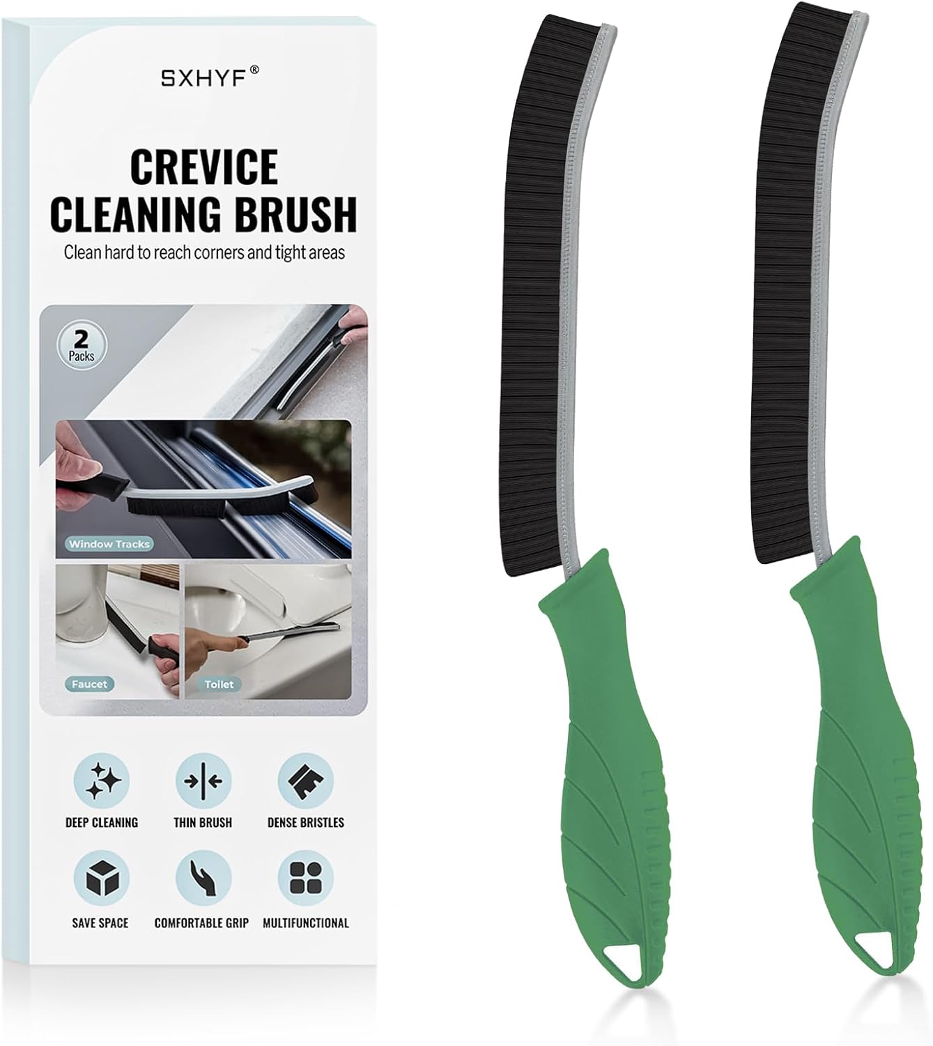 SXhyf Crevice Cleaning Brush – Hard Bristle Grout Scrub Brush for Bathroom, Kitchen & Household Cleaning