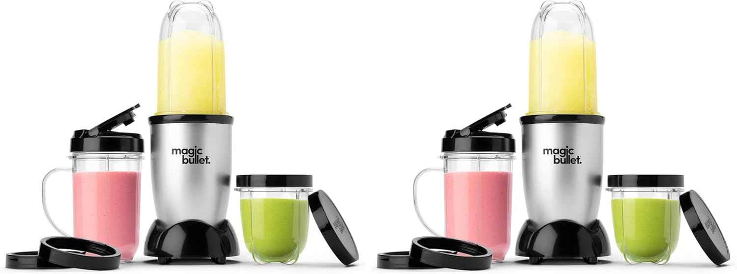 Magic Bullet Blender, Small, Silver, 11 Piece Set