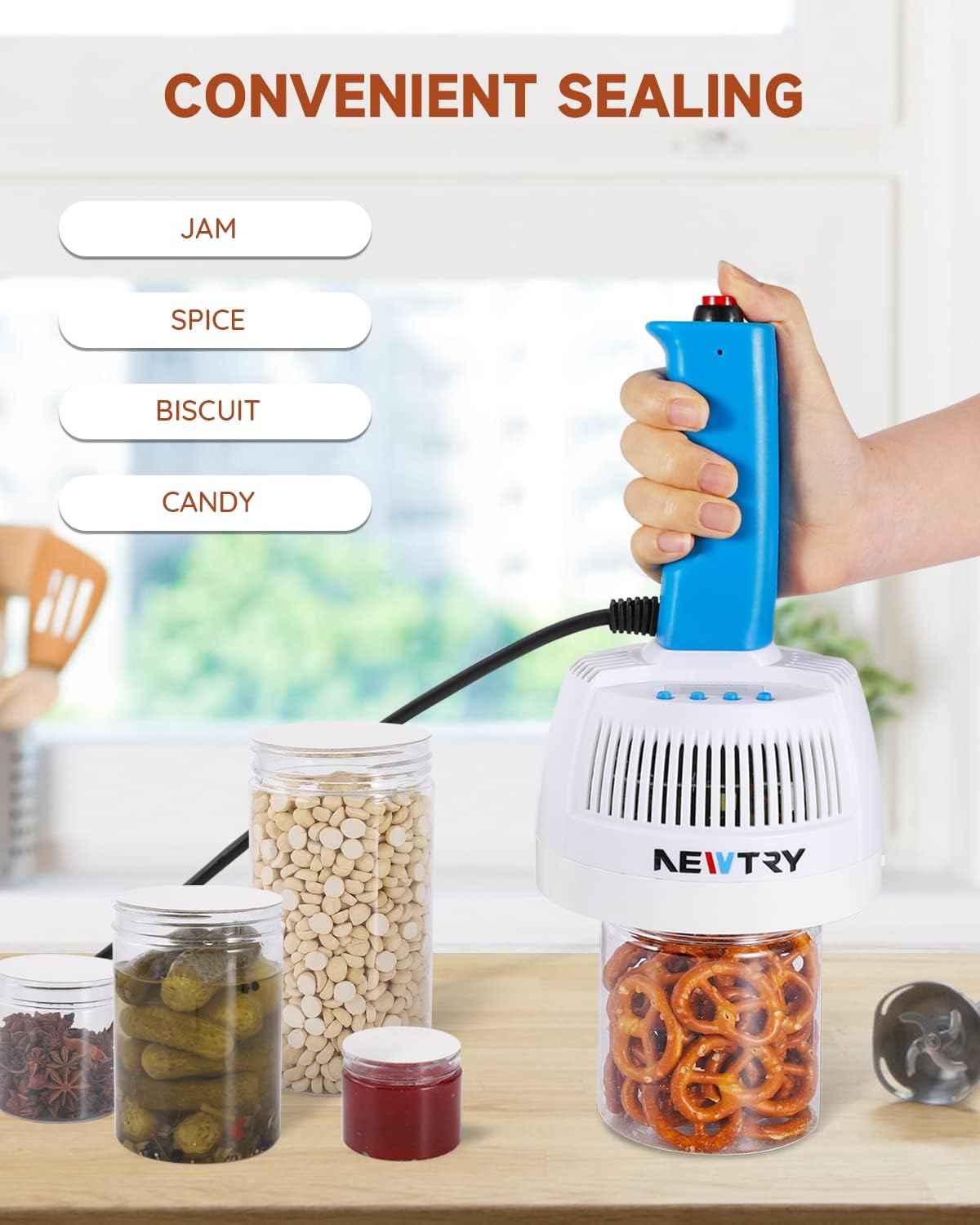 NEWTRY Induction Sealer 20-100mm Heat Handheld Sealing Machine Electromagnetic Bottle Cap Sealer Power & Time Adjustable for Plastic Glass Bottles Caps (110V)