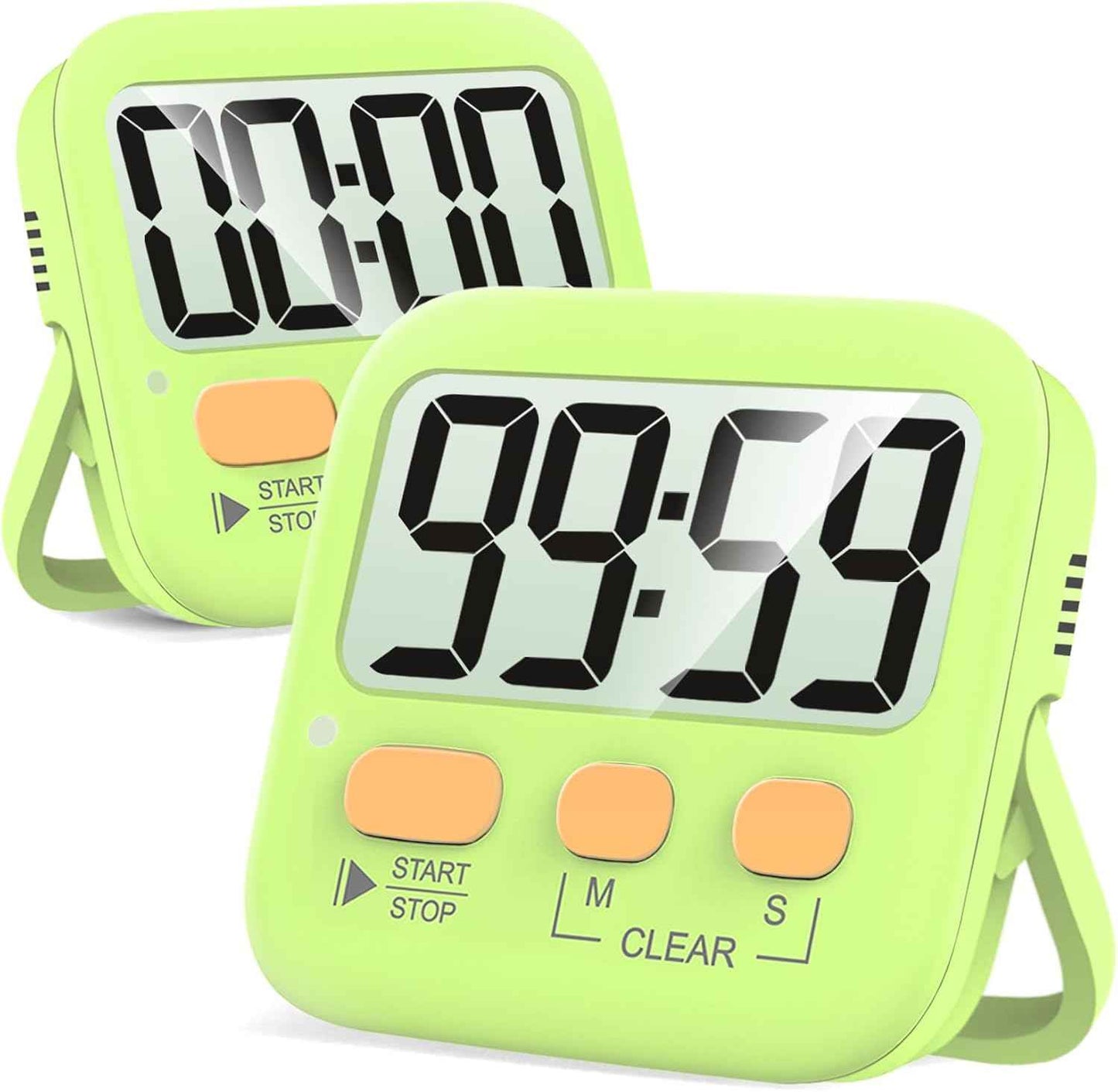 Antonki 2 Pack Digital Timer for Kids, Magnetic Countdown Kitchen Timers for Cooking, Egg, Classroom, Teacher, Exercise, Study, Oven - Battery Included