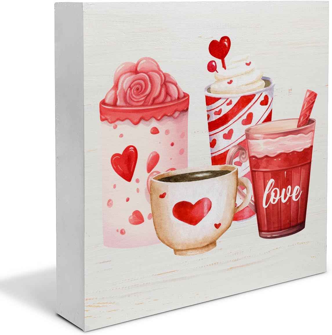 Christian Valentines Decor, Rustic John 3:16 Bible Verse Scriptures Wooden Sign Home Tabletop Shelf Desk Decoration Valentines Day Decor