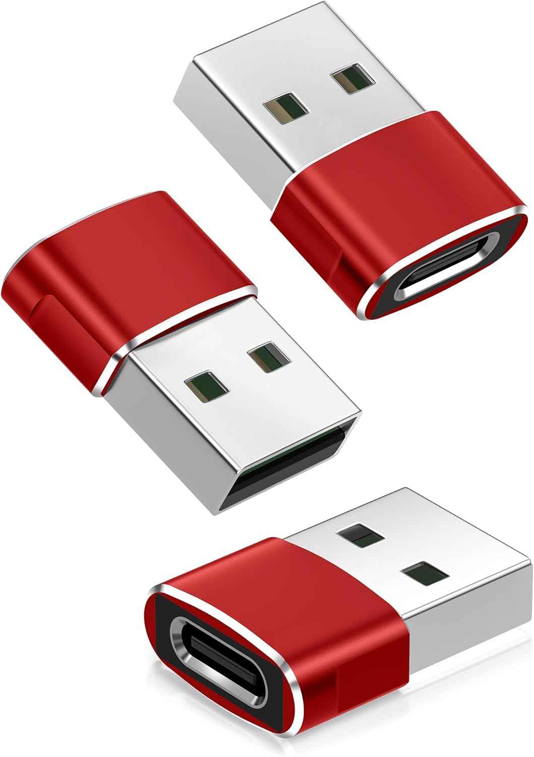 Basesailor USB to USB C Adapter,USBC Female to USB A Male Adapter,Type C Converter Charger for iPhone 17 Pro Max,16 15,Apple Watch iWatch S11 S10 SE,AirPods 3,iPad mini Air,Samsung Galaxy S25,Gray