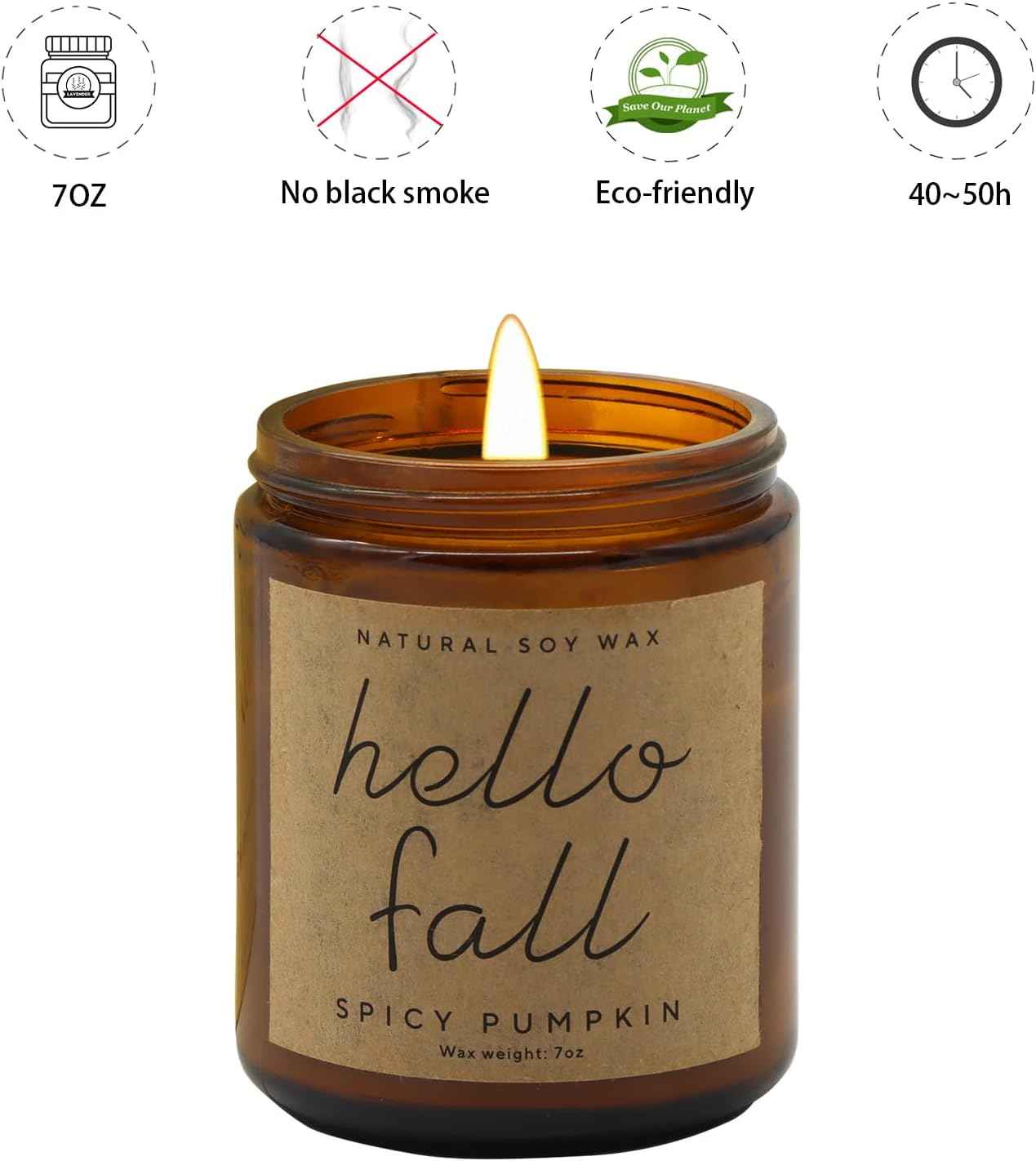 Fall Decorations for Home - Fall Candles, Gifts for Women, Natural Soy Wax Pumpkin Spice Scented Candles