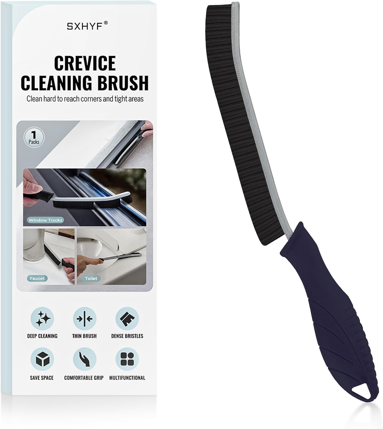 SXhyf Crevice Cleaning Brush – Hard Bristle Grout Scrub Brush for Bathroom, Kitchen & Household Cleaning