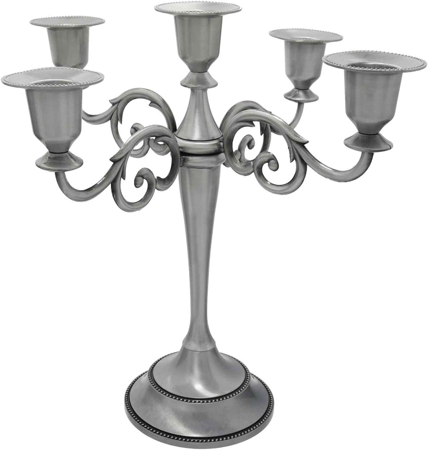 3 Candle Metal Candelabra Candlesticks Holder for Formal Events, Wedding, Church, Holiday DΓ©cor, Halloween β Taper Candle Holder Stand Centerpiece Elegant Decoration Piece for Table,Silver