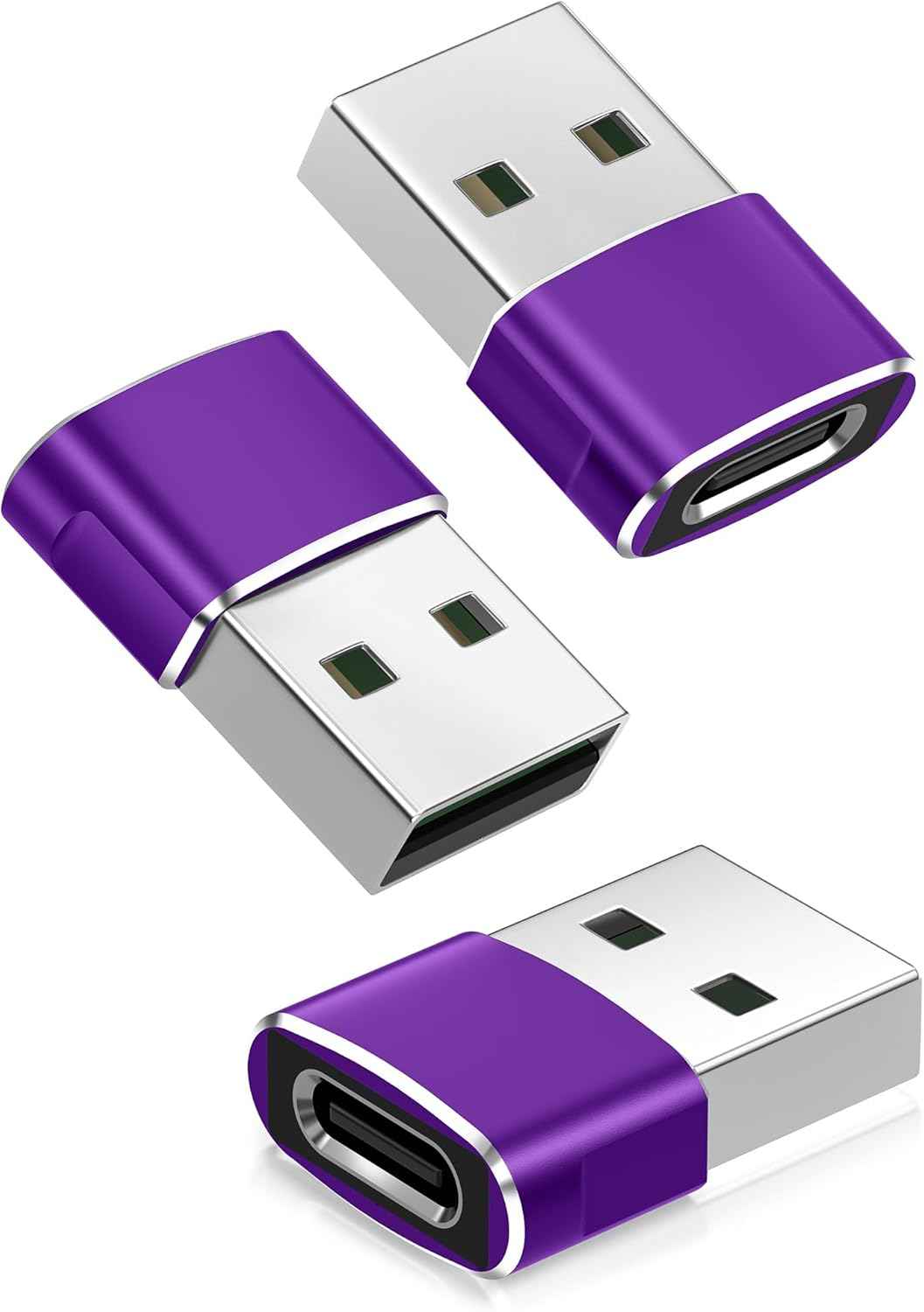 Basesailor USB to USB C Adapter,USBC Female to USB A Male Adapter,Type C Converter Charger for iPhone 17 Pro Max,16 15,Apple Watch iWatch S11 S10 SE,AirPods 3,iPad mini Air,Samsung Galaxy S25,Gray