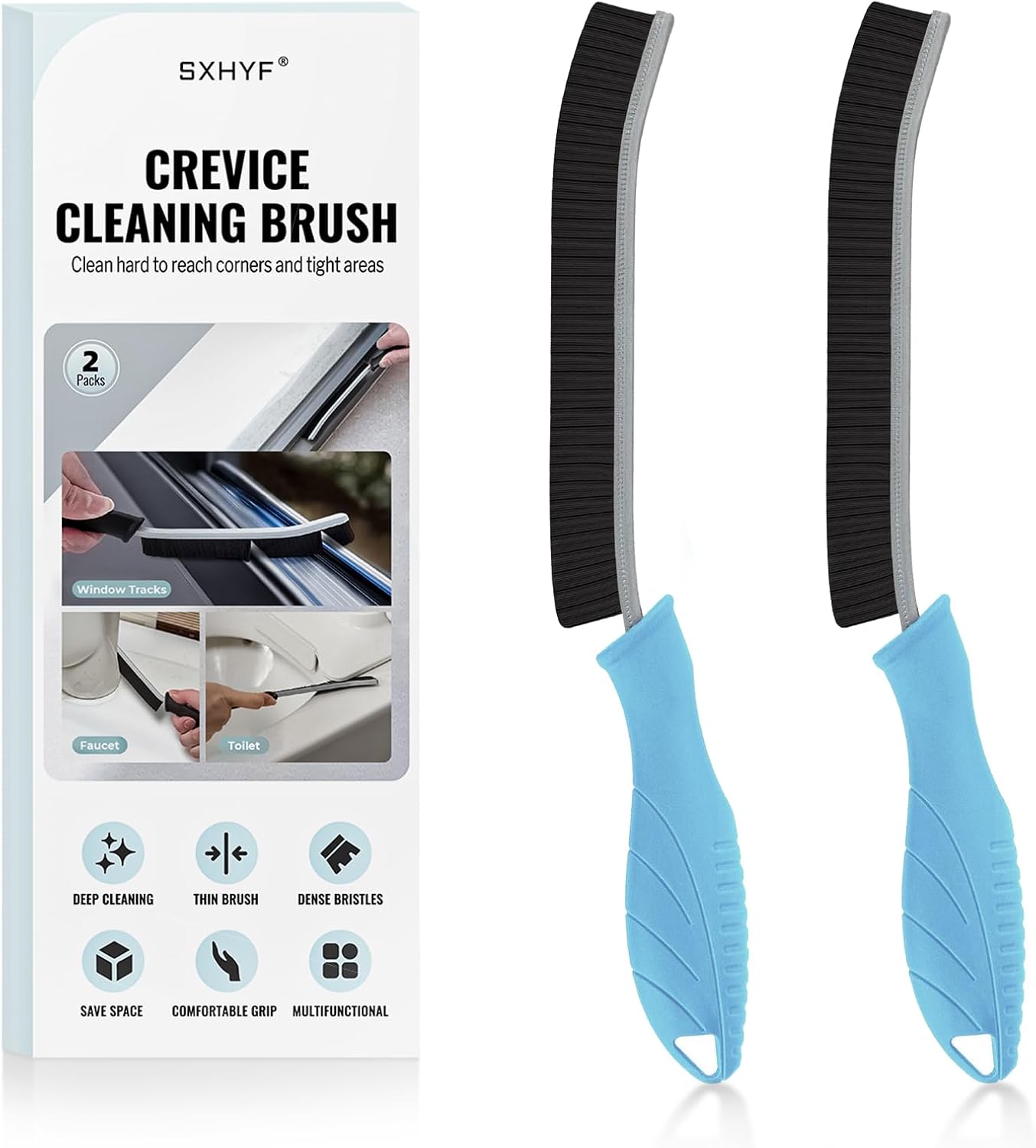 SXhyf Crevice Cleaning Brush – Hard Bristle Grout Scrub Brush for Bathroom, Kitchen & Household Cleaning