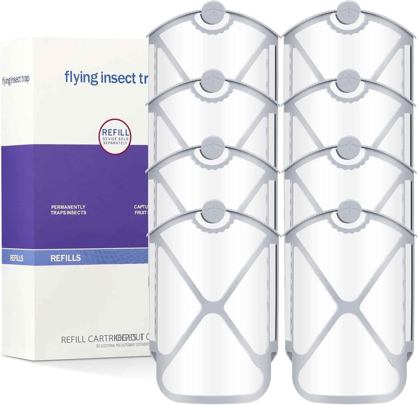2 Flying Insect Traps & 2 Cartridges - Compatible with ZEVOM364A Refill - Plug in Fruit Fly Trap for Indoor - Bug Catcher for Gnats, House & Fruit Flies - Use in Any Room (2 Device & 2 Cartridges)