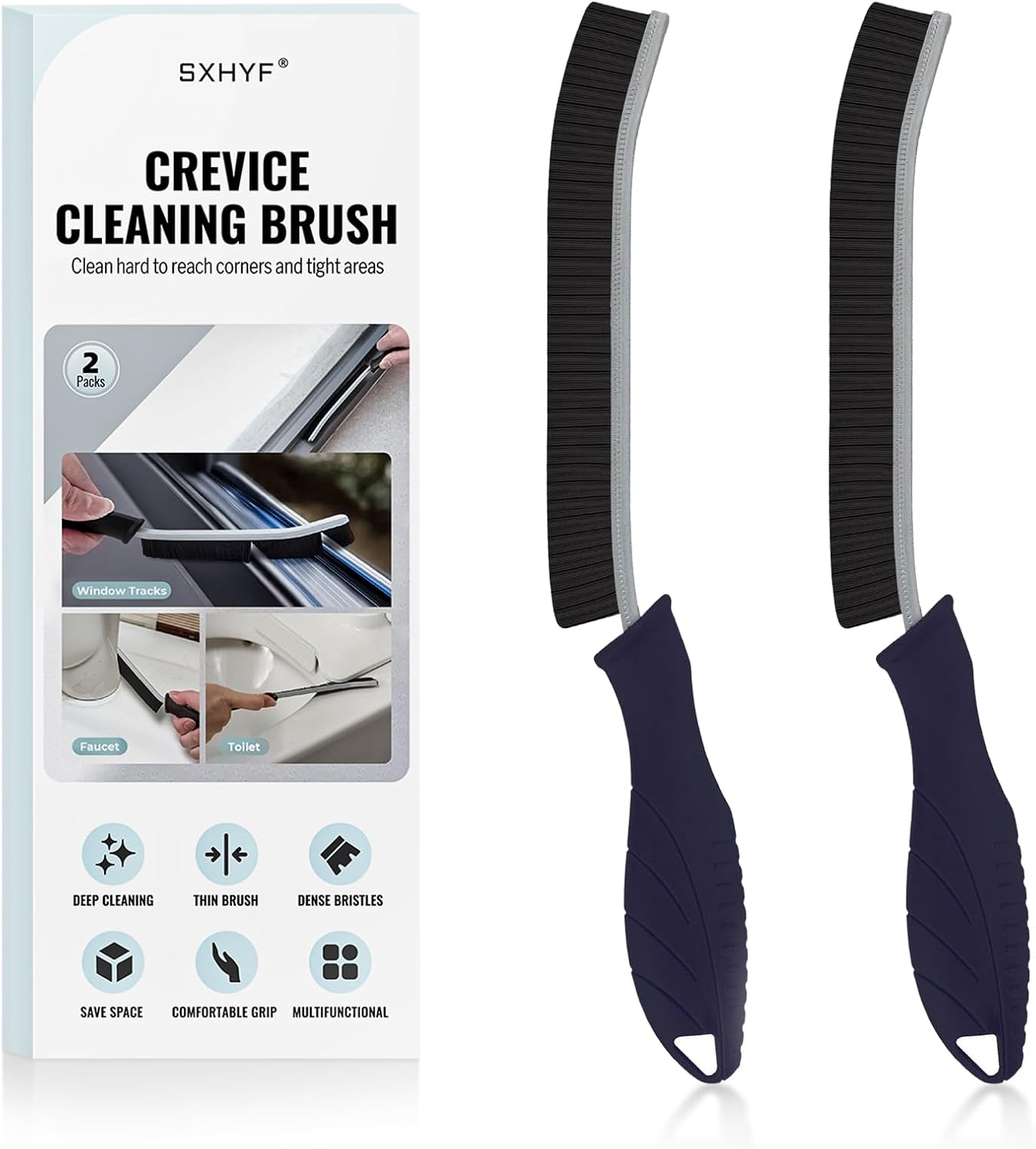 SXhyf Crevice Cleaning Brush – Hard Bristle Grout Scrub Brush for Bathroom, Kitchen & Household Cleaning
