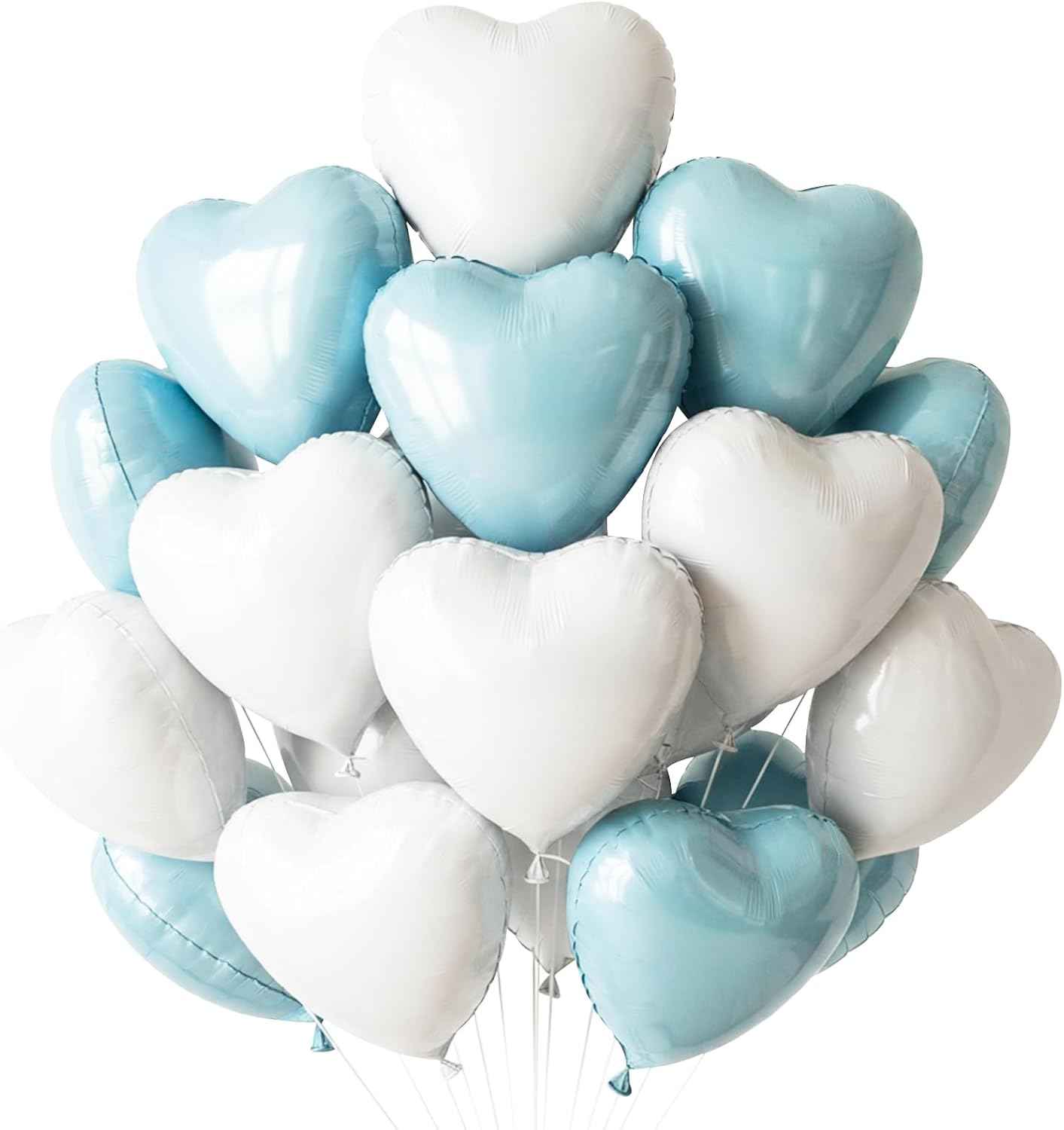 TONIFUL 30Pcs 18 Inch Red Heart Balloons Valentine’s Day Heart Shape Foil Mylar Balloons Decoration for Romantic Valentine's Day Wedding Bridal Shower Anniversary Engagement Party Supplies