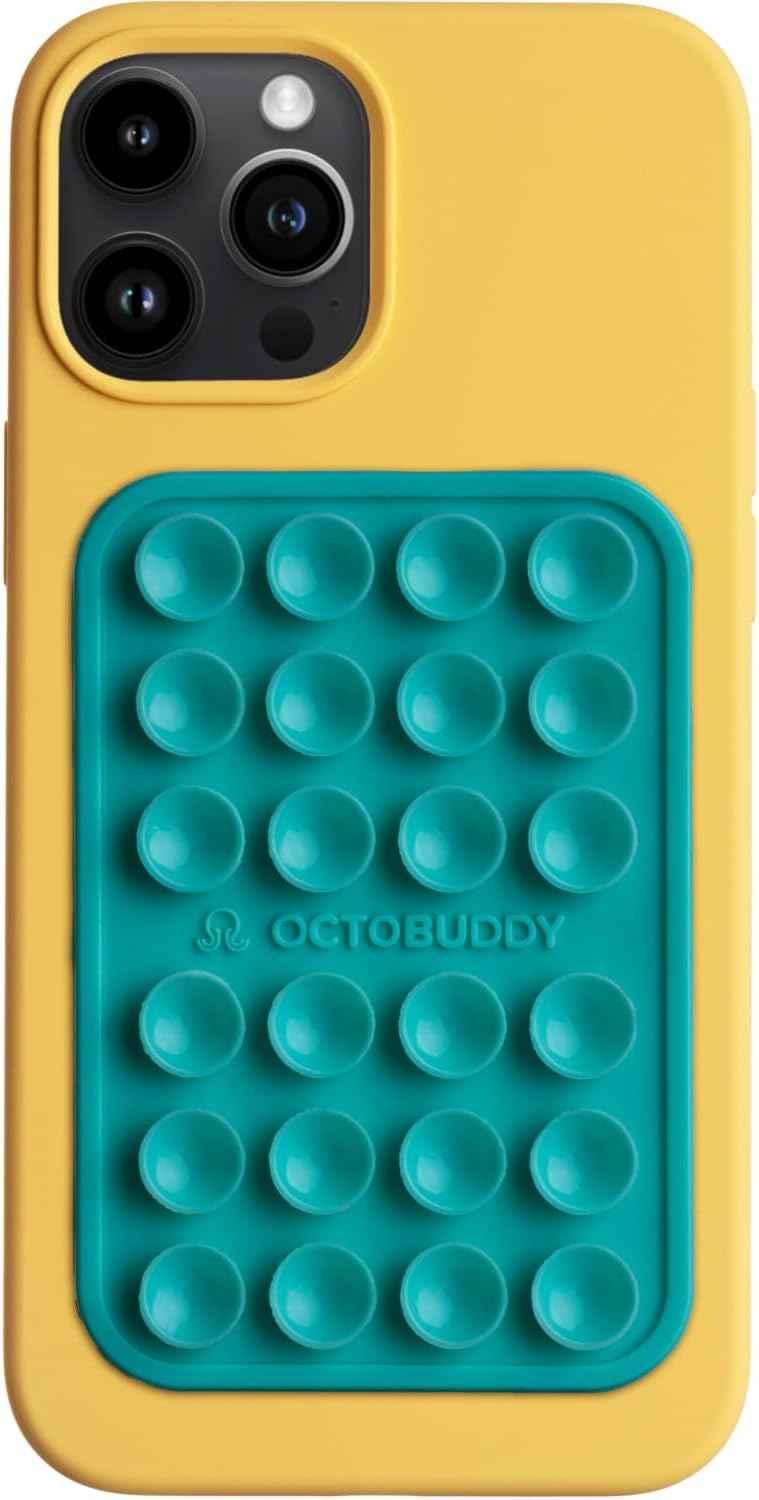 OCTOBUDDY Classic - Silicone Suction Phone Case Adhesive Mount - Hands-Free, Strong Grip Holder for Selfies and Videos - iPhone and Android Compatible - 2.25β³ x 3.25β³, Chalk Pink