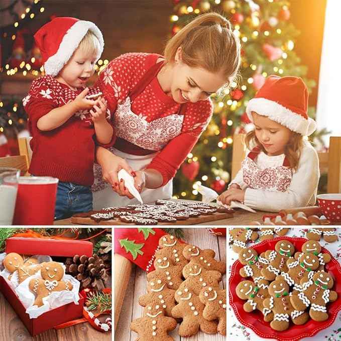 3PCs Gingerbread Man Cookie Cutters, Assorted Size 5.12" 4.13" 3.11" Large Christmas Cookie Cutter Set Molds Holiday Cookies Cutters Shapes,Stainless Steel