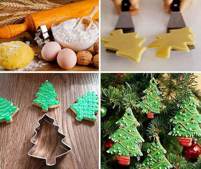 Christmas Cookie Cutter Set - 18 Piece Gingerbread Man, Snowflake, Tree, Heart, Star, Angel Shapes for Holiday Winter Baking