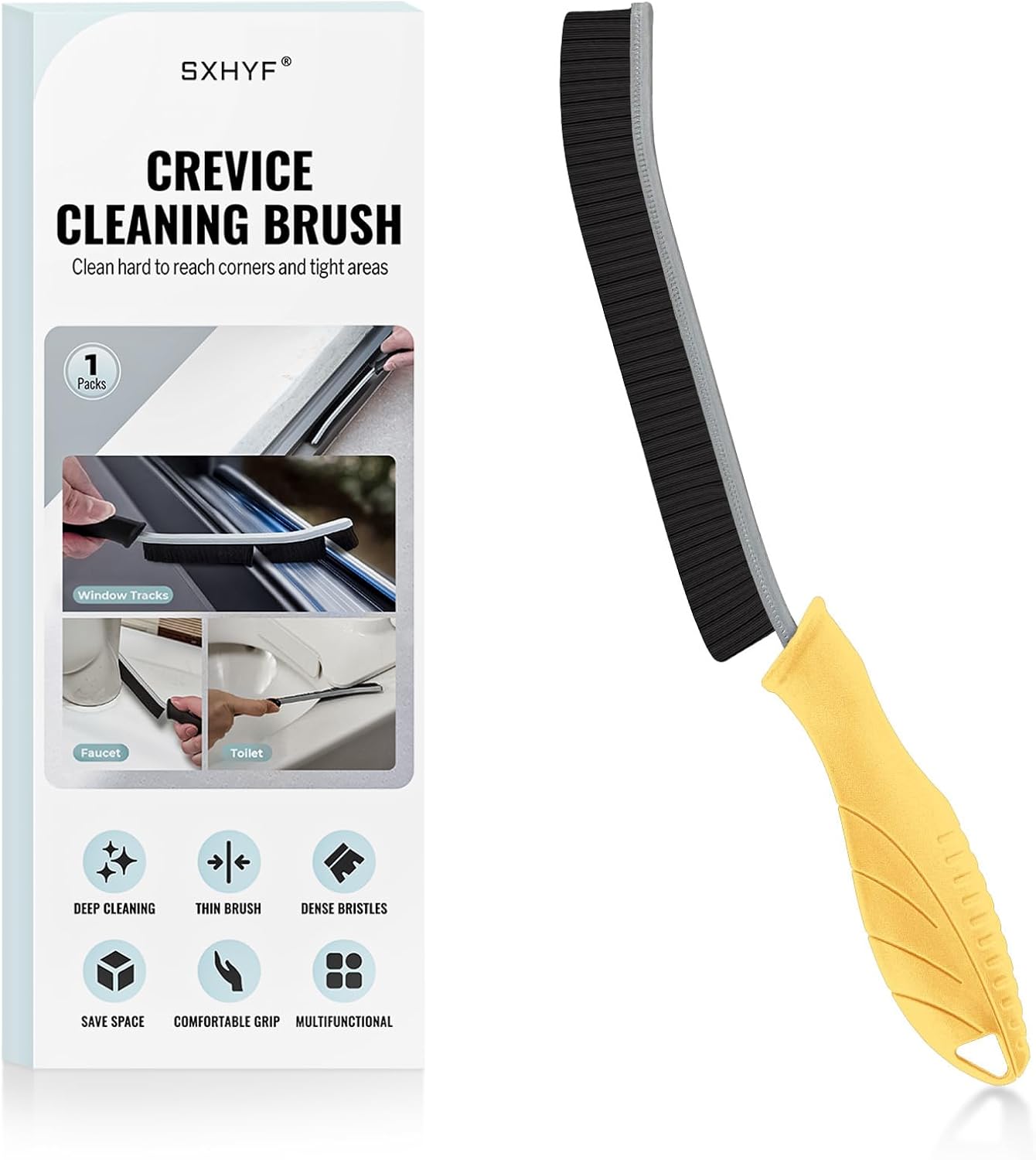 SXhyf Crevice Cleaning Brush – Hard Bristle Grout Scrub Brush for Bathroom, Kitchen & Household Cleaning