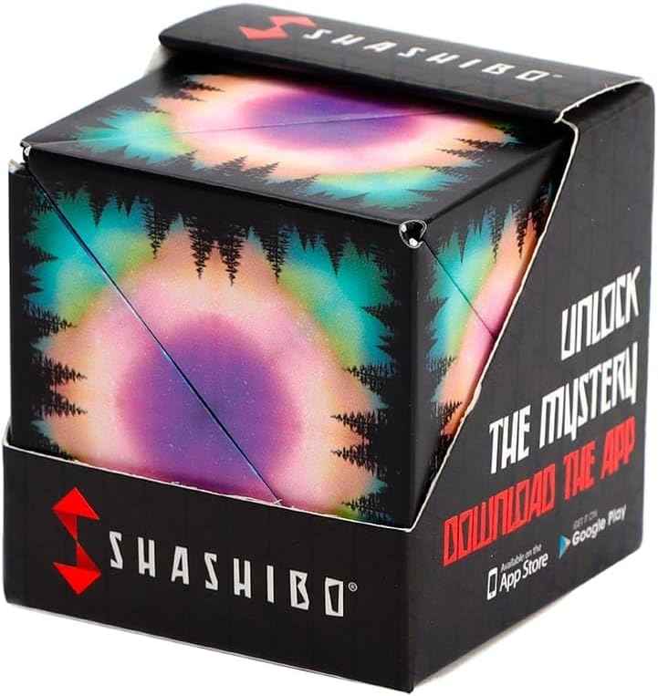 Shashibo Shape Shifting Box - Award-Winning Fidget Toy w/ 36 Rare Earth Magnets - Fidget Cube Transforms Into Over 70 Shapes, Sensory Toy Gift for Kids, Teens, and Adults (Spaced Out)