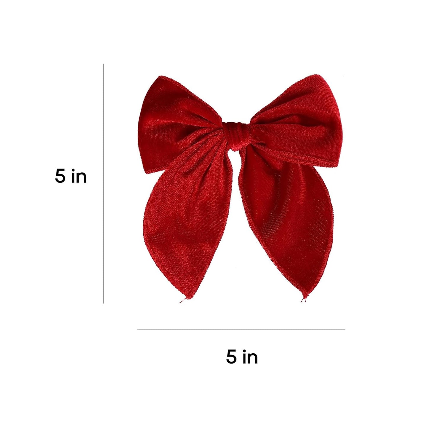 5" Red Christmas Velvet Fable Hair Bows Kids Big Velvet Ribbon Sailor Bow Alligator Clip Cheer Barrettes Hairpins Valentines New Year Gift Accessory for Toddler Teen Baby Girls
