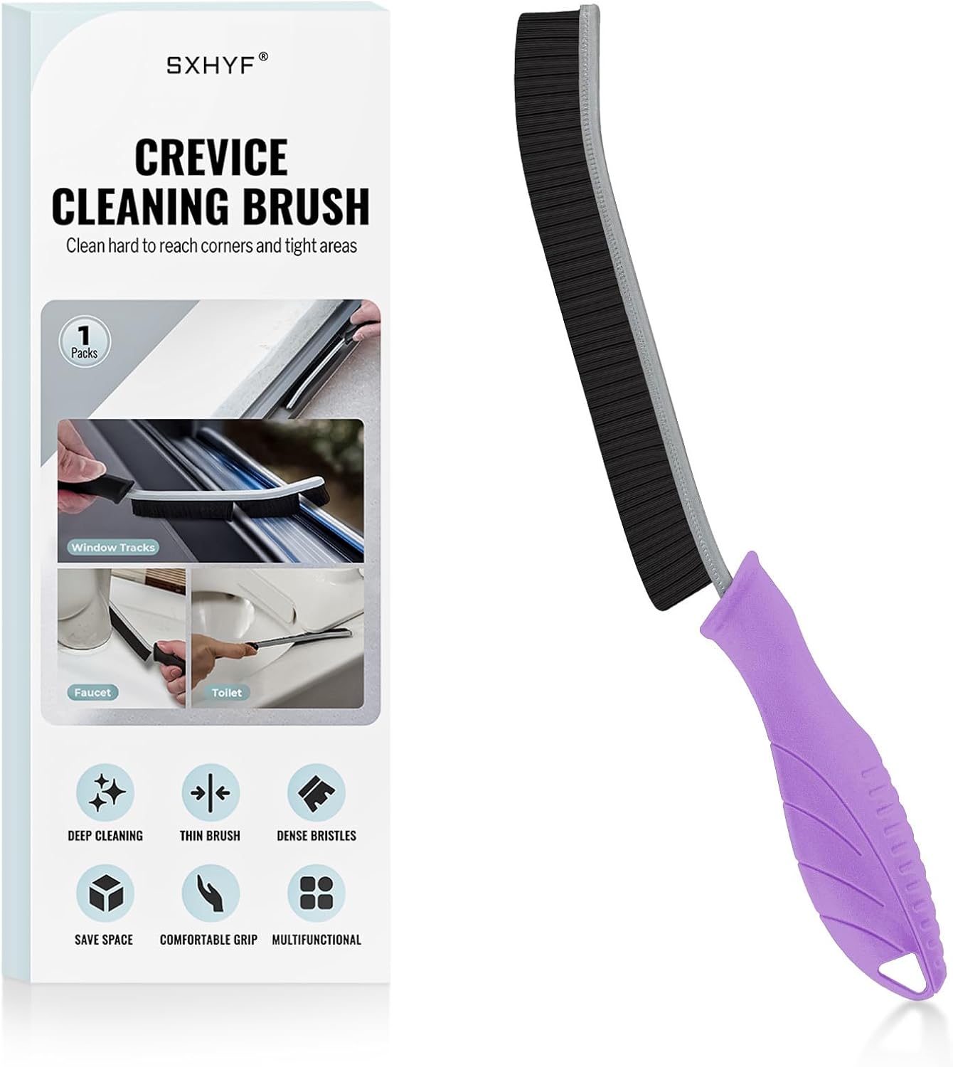 SXhyf Crevice Cleaning Brush – Hard Bristle Grout Scrub Brush for Bathroom, Kitchen & Household Cleaning