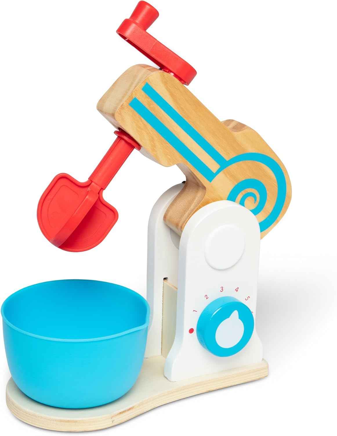 Melissa & Doug Make-a-Cake, 10-Piece Wooden Mixer Set with Play Food & Play Kitchen Accessories, Preschool Toys for Girls & Boys Ages 3+ - FSC Certified