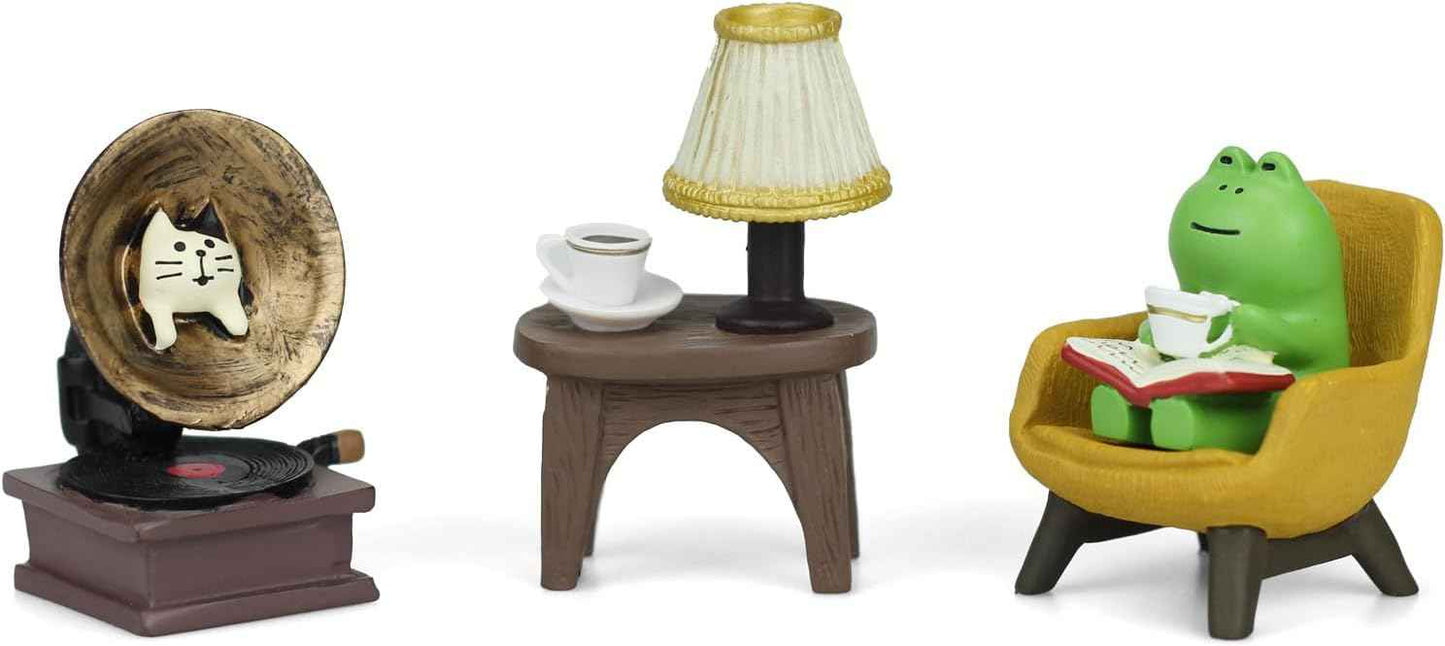 Cute Cat Playing Phone on Sofa and Drinking Coffee Figurine for Office Home Decor - Cute Cat Gift for Cat Lovers