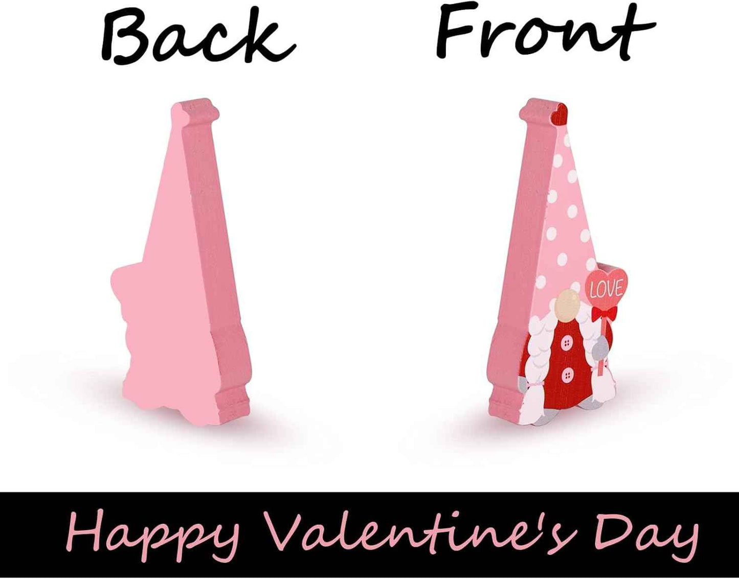 Valentines Day Decor Gnome Table Decorations Sign, 4 Pcs Galentines Day Red and Pink Wooden Tiered Tray Decor, Classic Valentines Day Decorations for The Home Table Decor Valentines Day Gifts