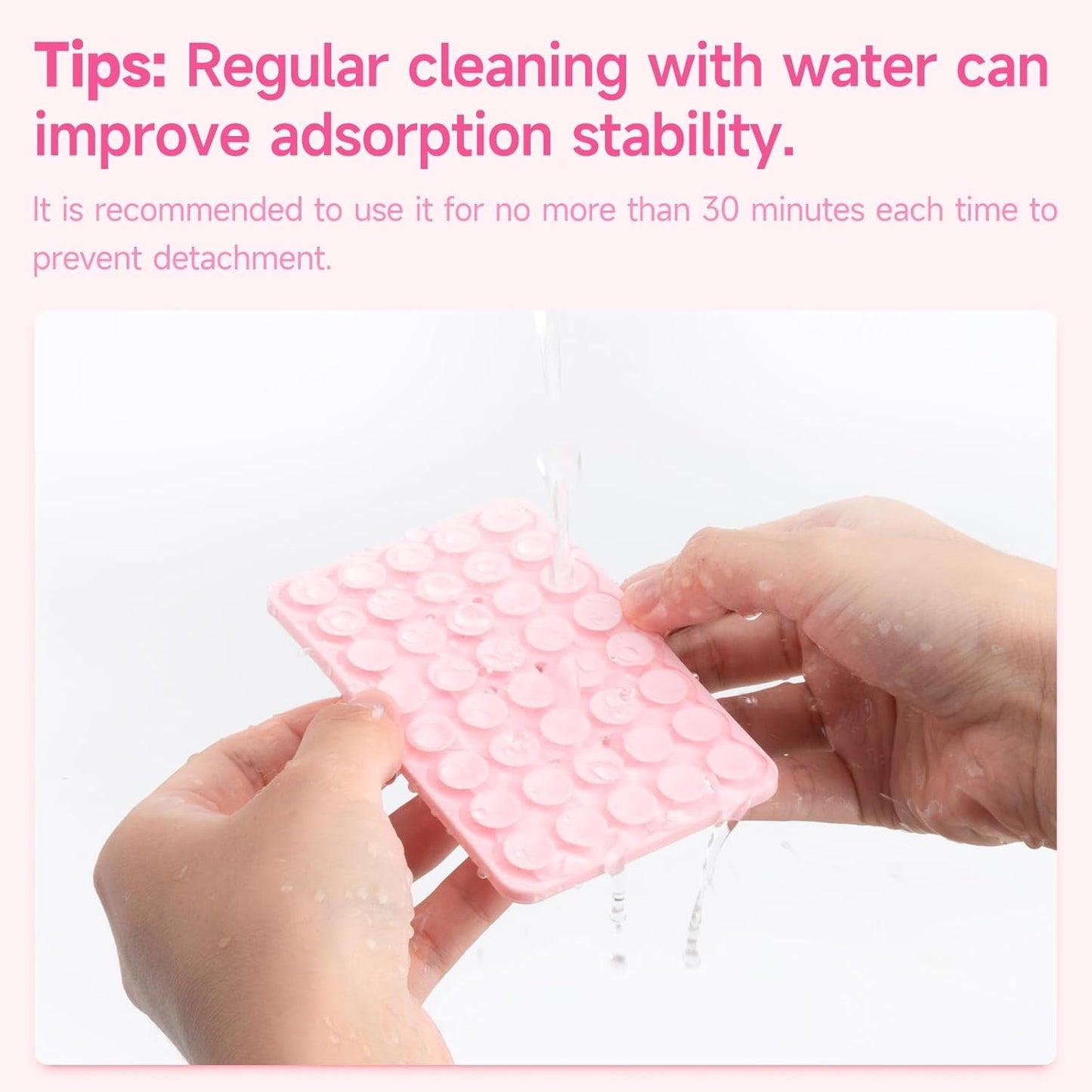 Silicone Suction Cup Phone Case Mount Double Sided, Phone Accessories Hands-Free Strong Grip Holder for Selfies and Videos, Silicon Phone Stand for iPhone and Android Light Pink