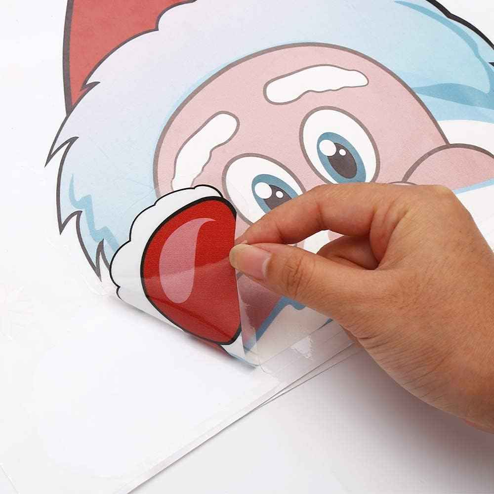 300 PCS 8 Sheet Christmas Snowflake Window Cling Stickers for Glass, Xmas Decals Decorations Holiday Snowflake Santa Claus Reindeer Decals for Party