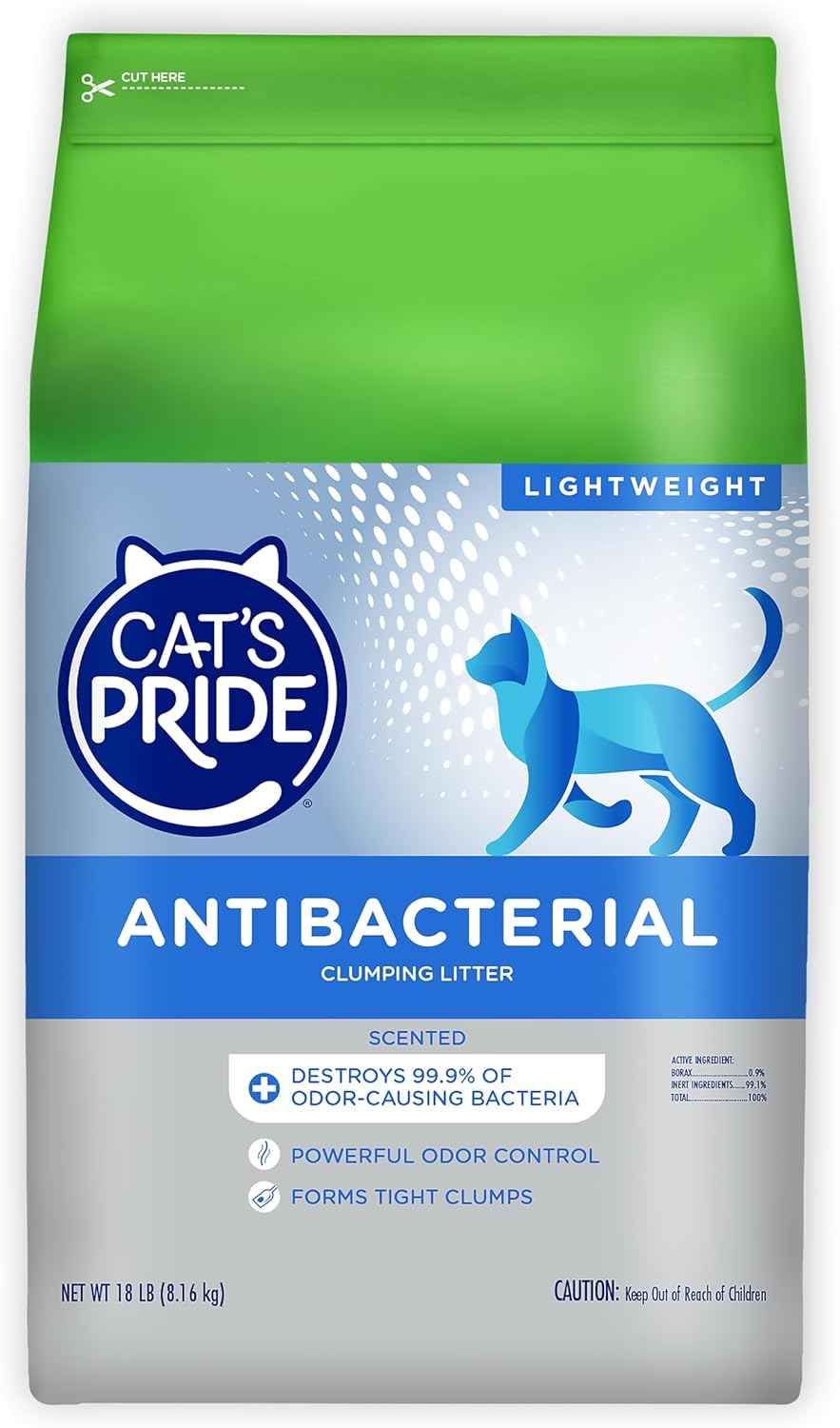 Cat's Pride Premium Lightweight Clumping Litter: Pure & Fresh - Up to 10 Days of Powerful Odor Control - Multi-Cat, Scented, 10 Pounds