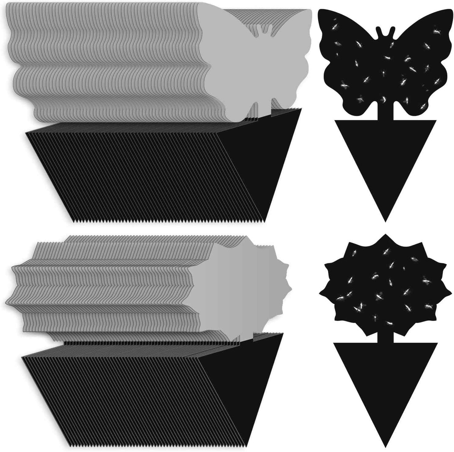 Landisun Fruit Fly Traps 48PCS Fungus Gnat-Traps for Indoor-Outdoor Yellow Fruit-Fly Sticky-Trap Plants Flying Bug Insects Traps