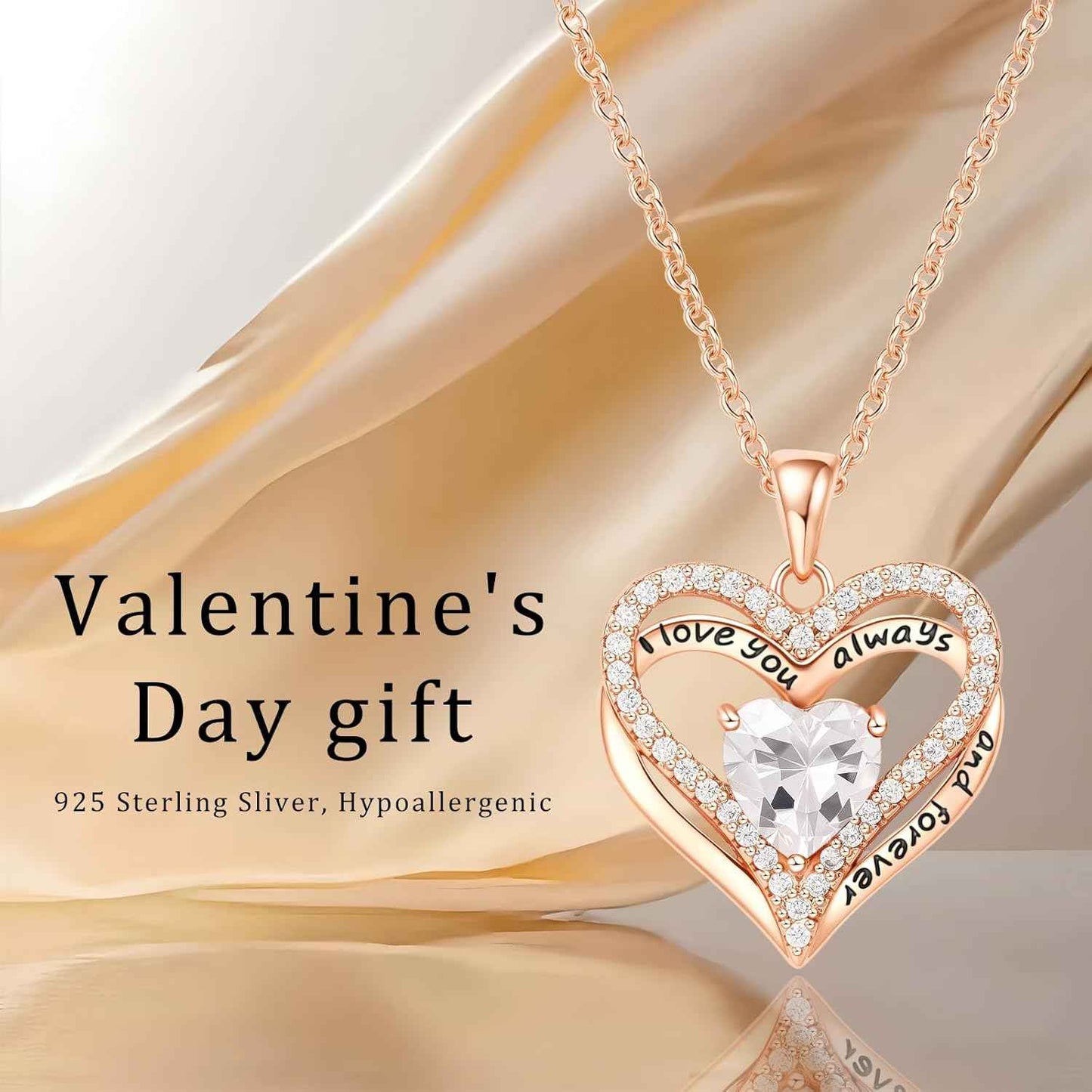 Preserved Red Rose Gift Box with Heart Necklace Eternal Real Rose Dainty Love Pendant Romantic Gift for Women on Anniversary, Birthday, Valentineβs Day