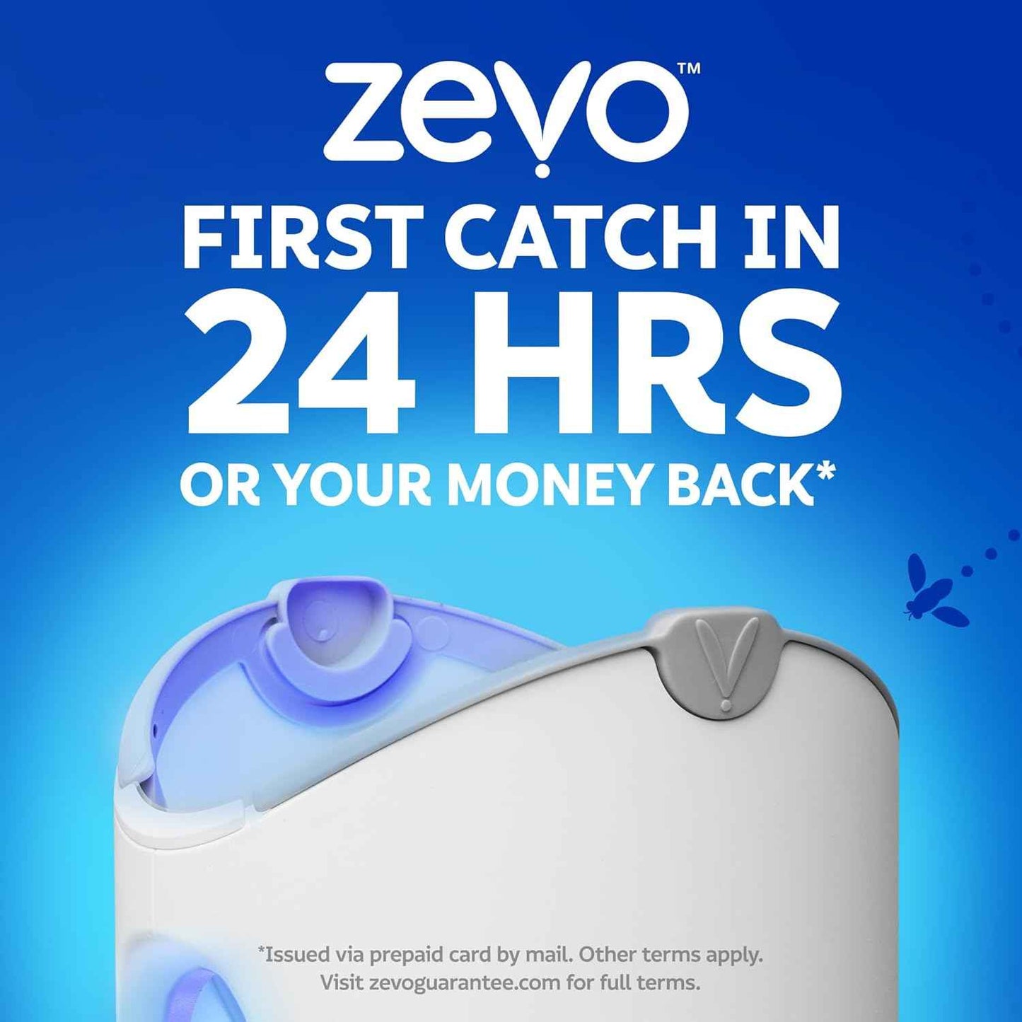 Zevo MAX Bug Catcher & Fly Trap for Indoors - Flying Insect Trap for Gnats, House & Fruit Flies - Use in Any Room - No-Mess Disposal (1 Plug in Base & 2 Cartridges)