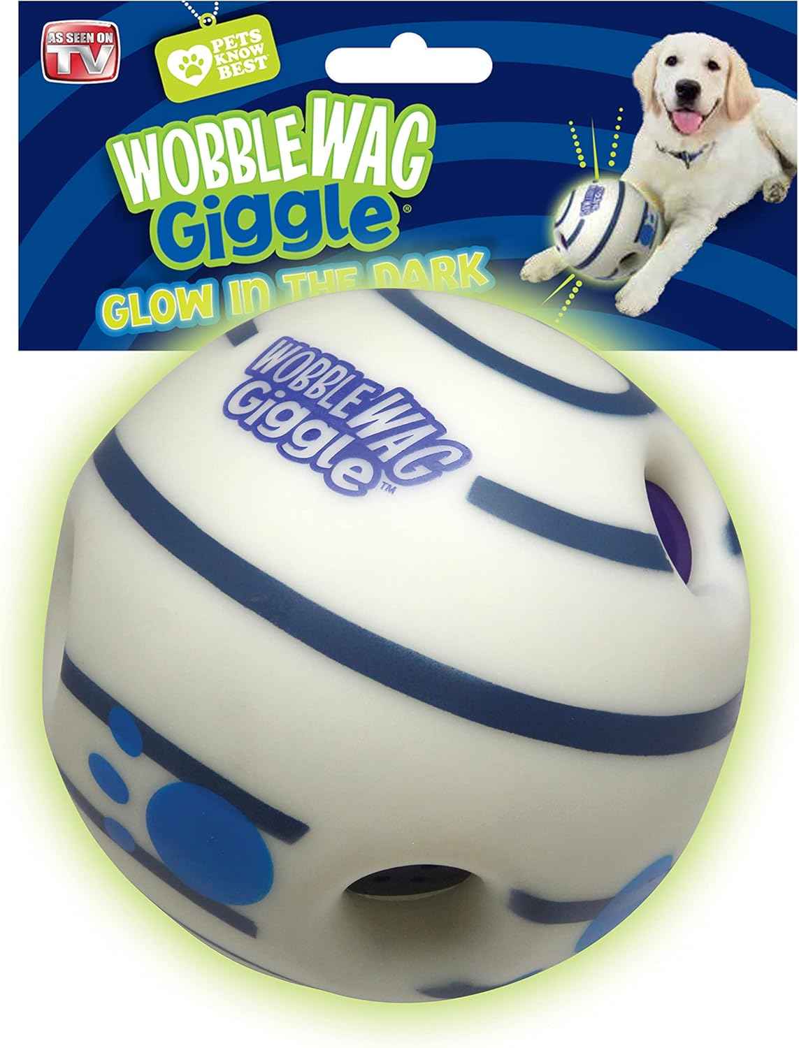 Wobble Wag Giggle Ball | Rolling Enrichment Toy for Fun Playtime, Interactive Play for Indoor or Outdoor, Keeps Dogs & Puppies Large, Medium or Small Busy & Moving, As Seen on TV | Pack of 1
