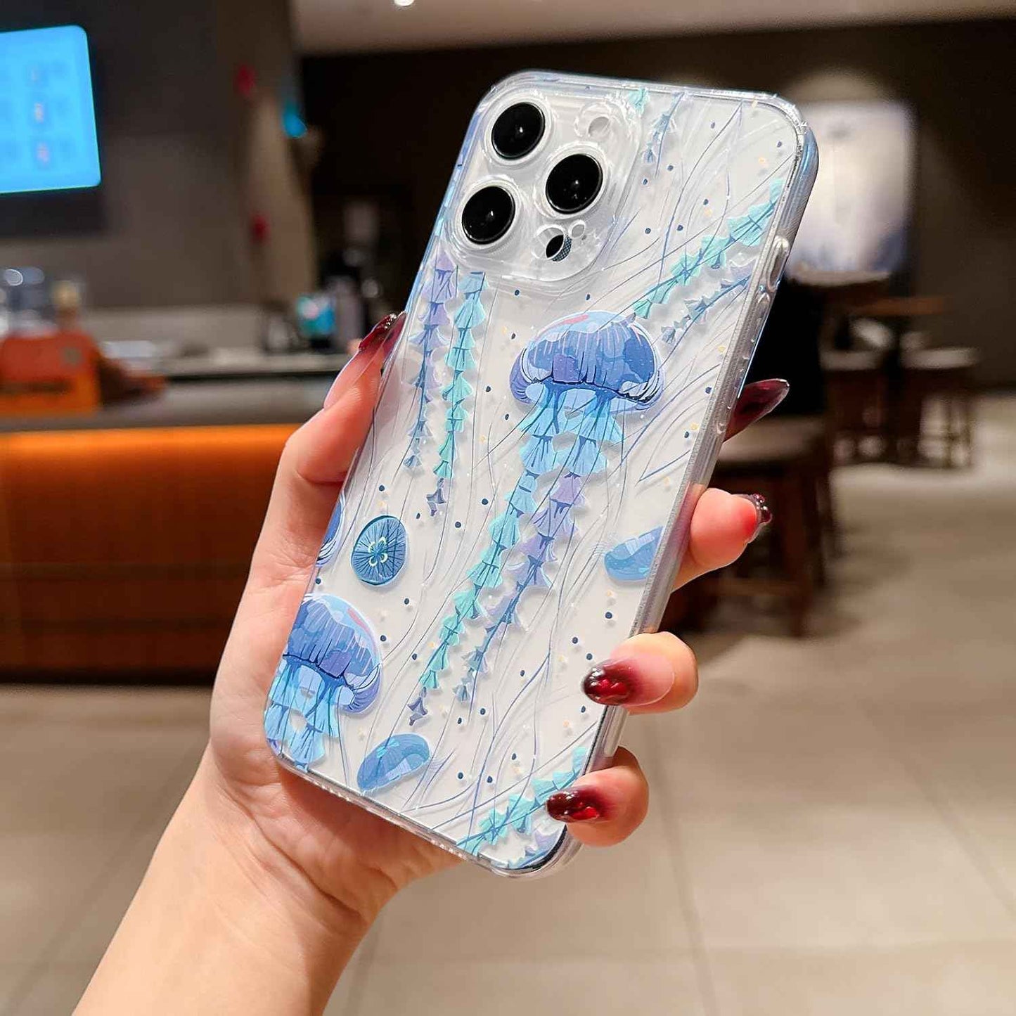 Compatible with iPhone 17 Pro Case(10FT Military Grade Drop Protection), with Jellyfish Design, TPU Shockproof Cover 34Jellyfish-17 Pro
